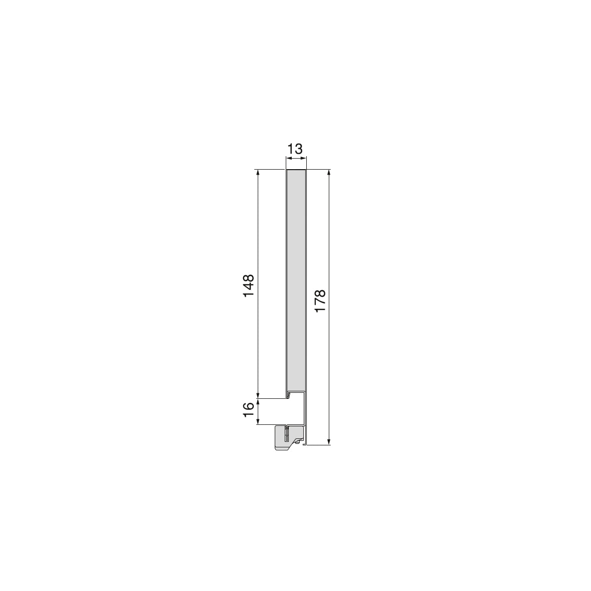 Emuca Cassetto esterno Vertex 40kg altezza 178mm, profondità 450mm, Acciaio, Grigio verniciato