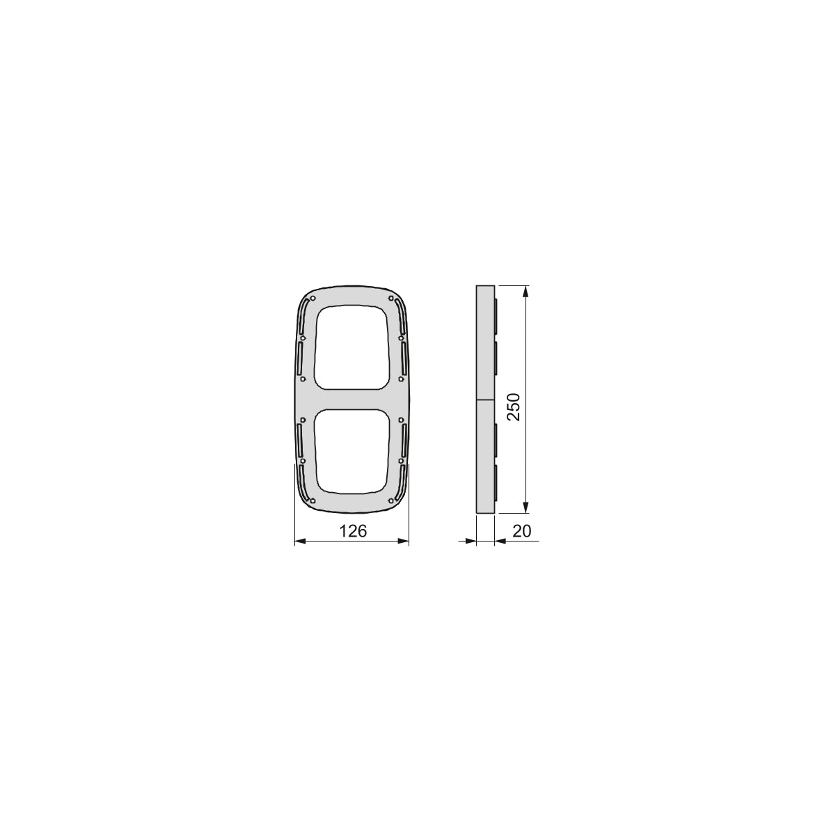Emuca Set di spessori laterali per appendiabiti Sling, Tecnoplastica, Verniciato alluminio