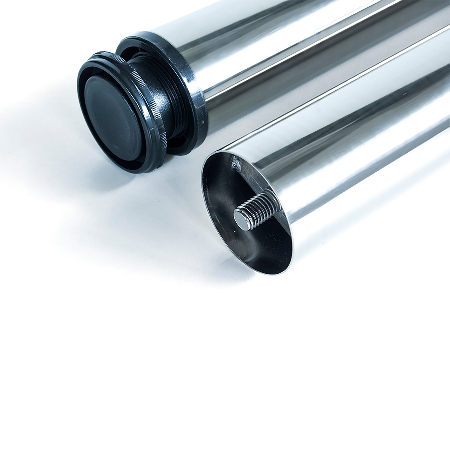 Emuca Lotto di 4 gambe per tavolo, diametro 60mm, H 710mm, Acciaio, Cromato lucido
