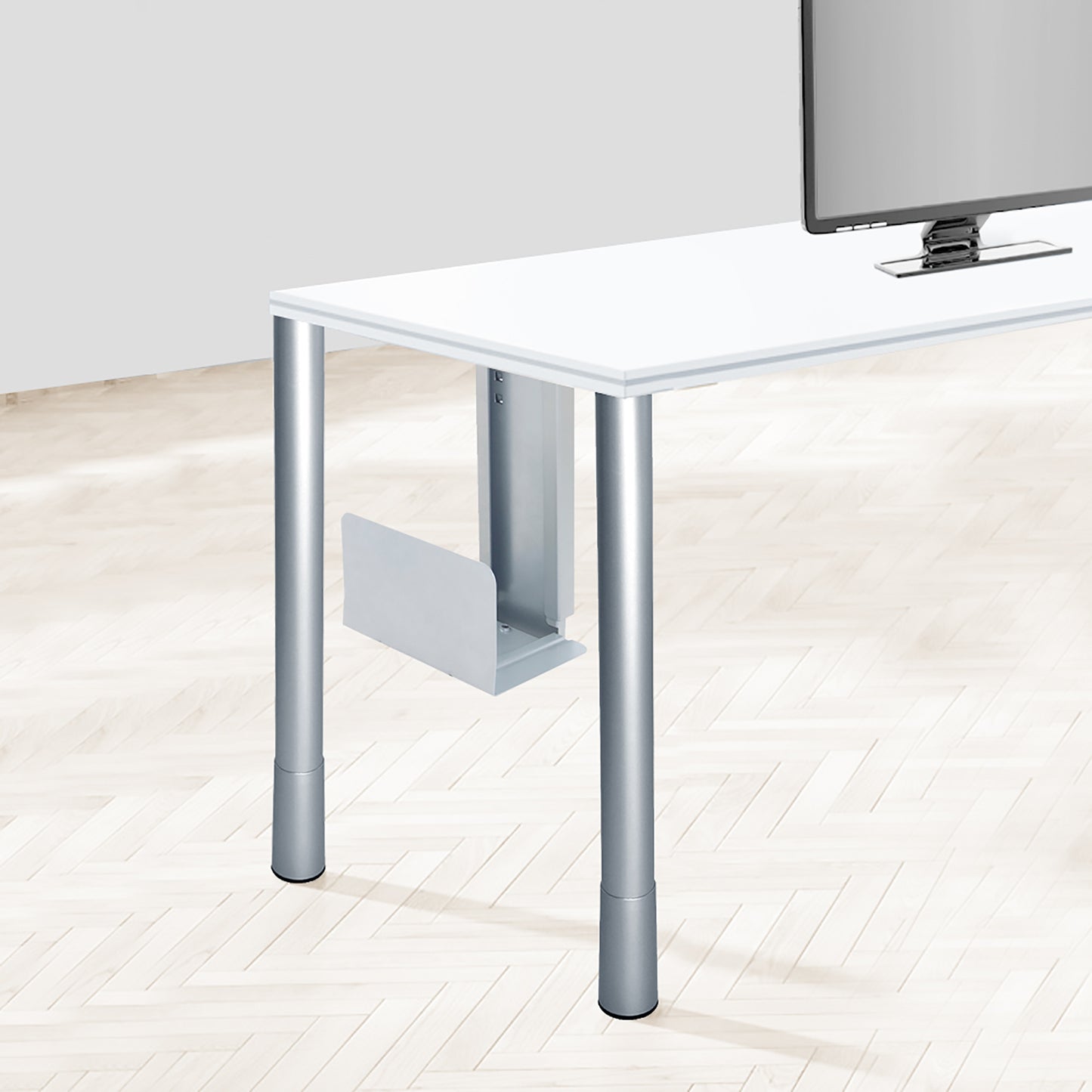 Emuca Supporto per CPU, Acciaio, Verniciato alluminio