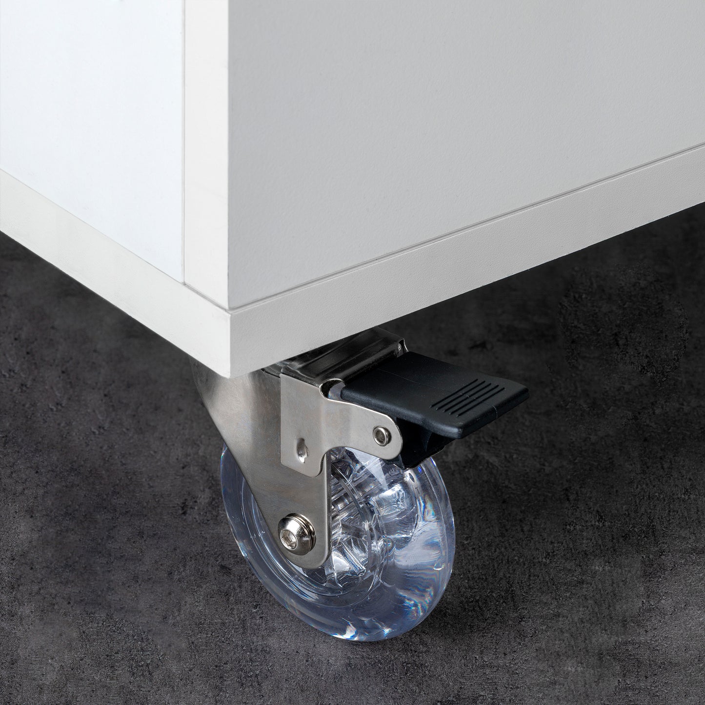 Emuca Lotto di 4 ruote Slip trasparenti con piastra di montaggio, diametro 75 mm, Acciaio e Tecnoplastica