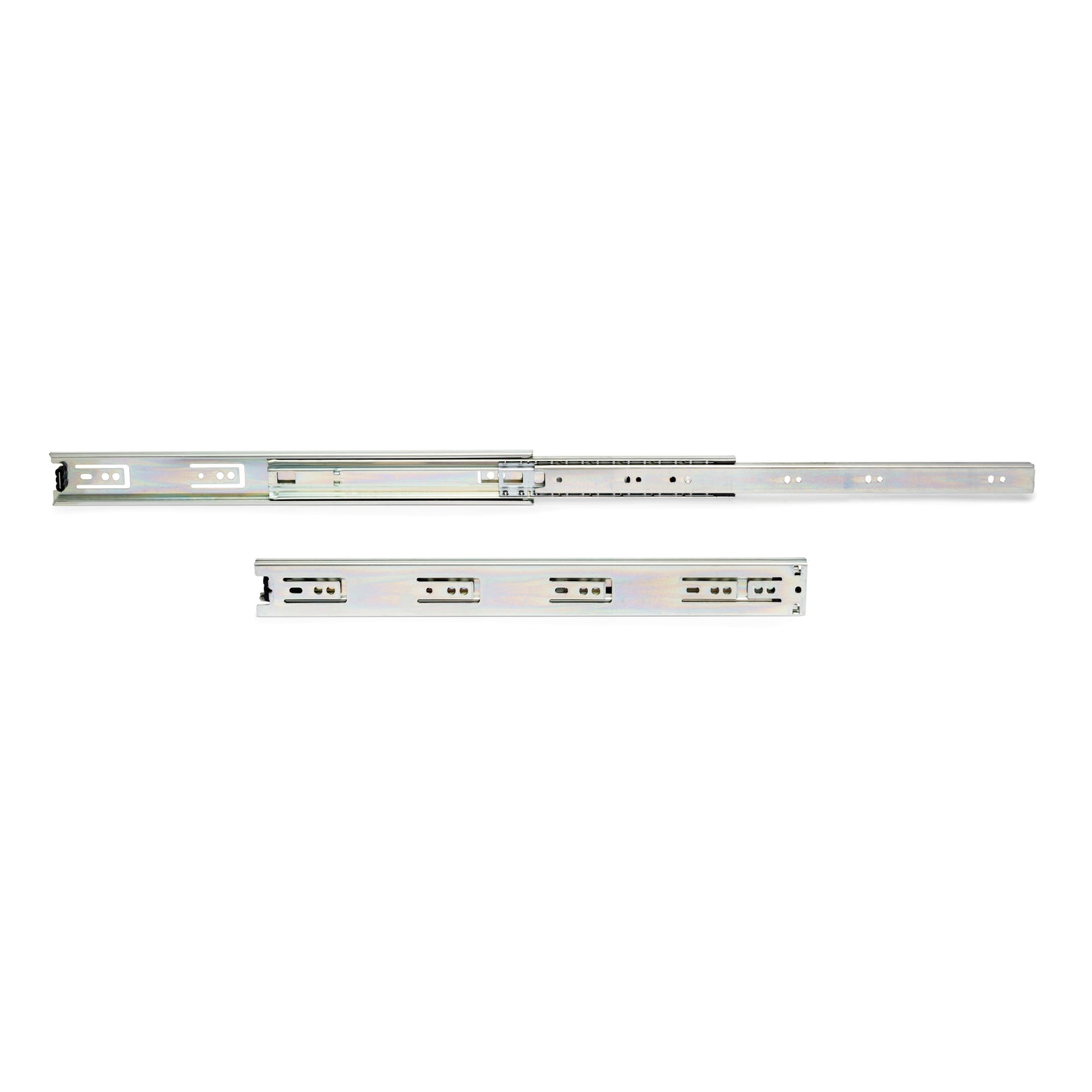 Emuca Set di guide a sfera per cassetti a estrazione totale, altezza 45 mm, lunghezza 300 mm, Acciaio, Zincato bianco