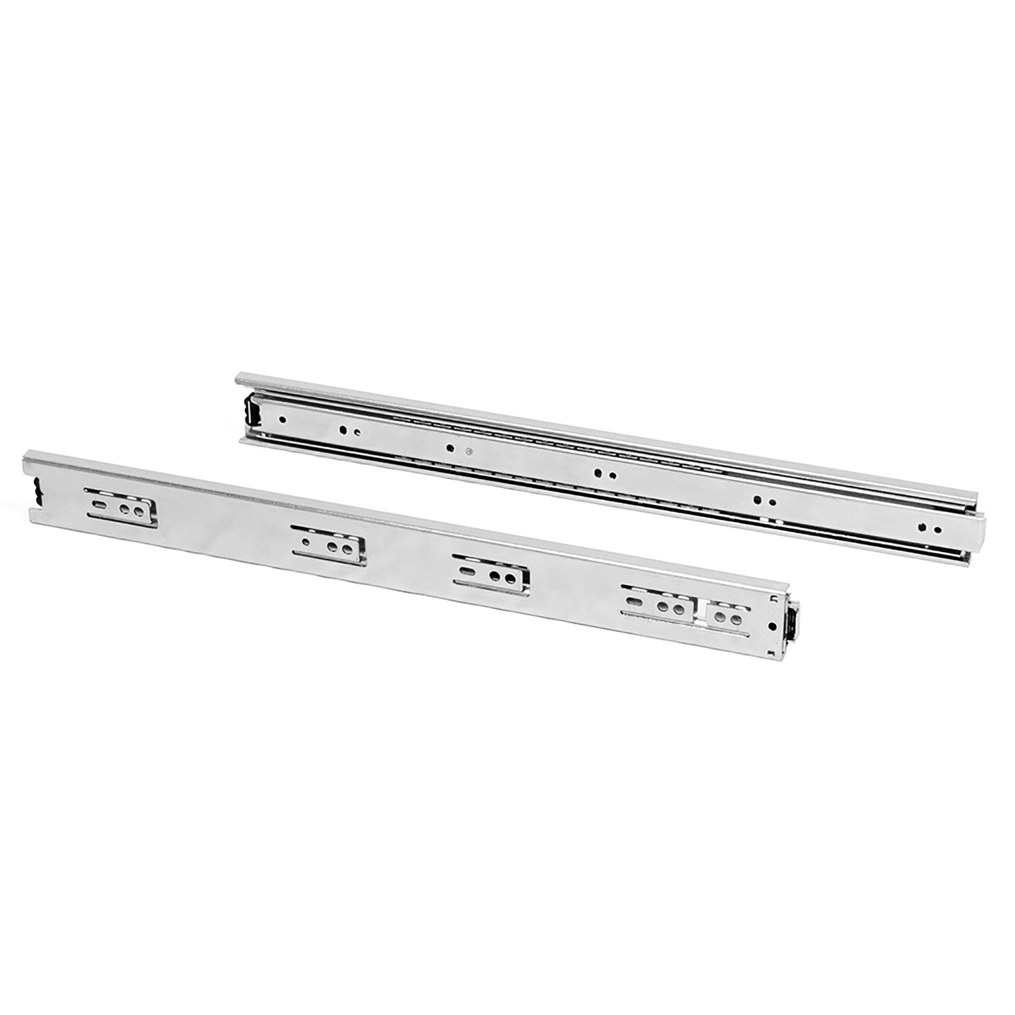 Emuca Set di guide a sfera per cassetti a estrazione totale, altezza 45 mm, lunghezza 400 mm, Acciaio, Zincato bianco