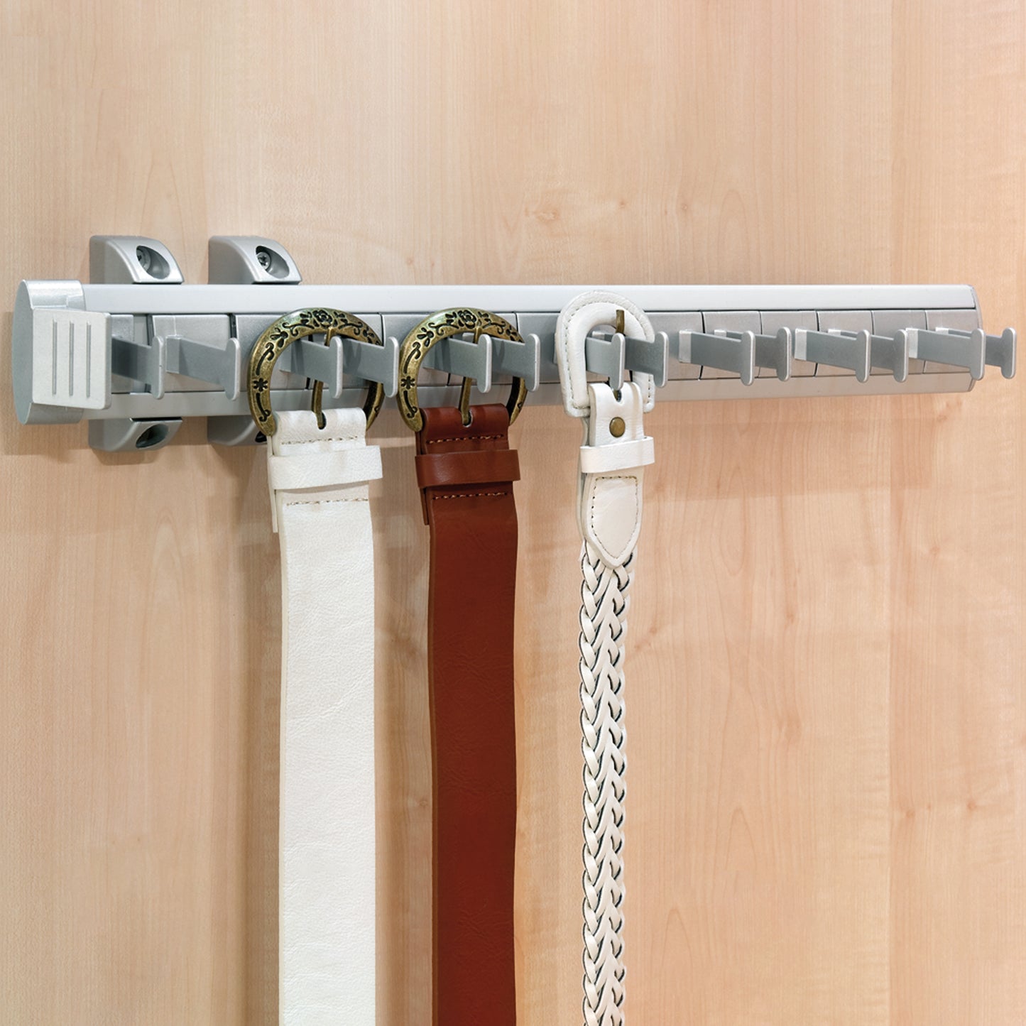 Emuca Porta-cintura laterlae estraibile, Anodizzato opaco, Tecnoplastica e Alluminio
