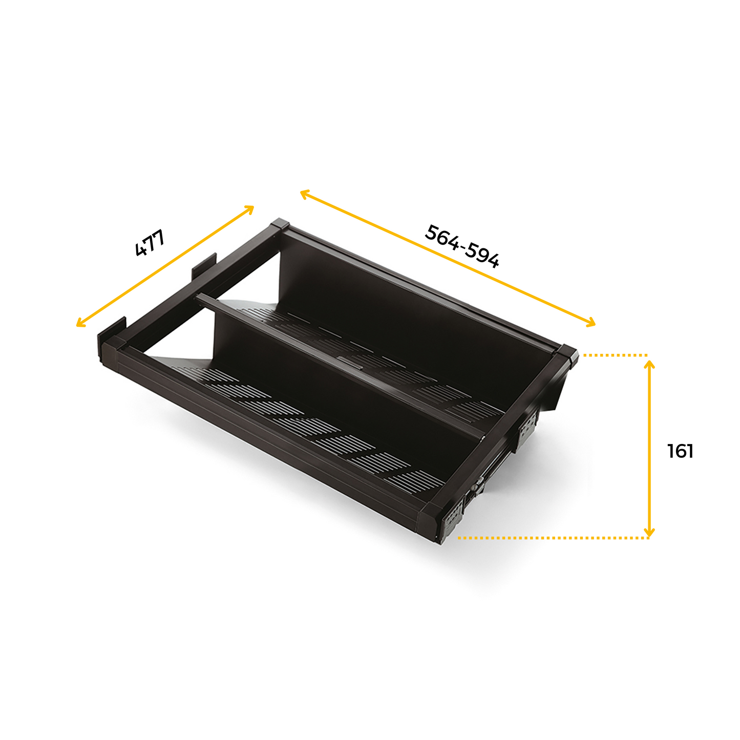 Emuca Cassetto portascarpe estraibile Moka, 564 - 594, Acciaio, Verniciato moka