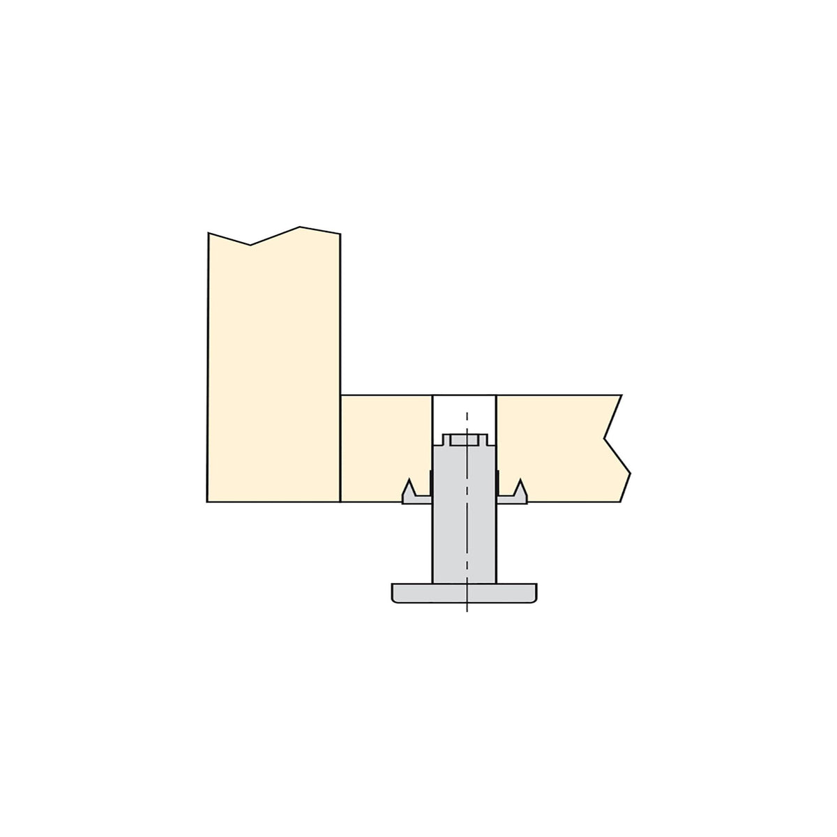 Piedino regolabile per mobile, base circolare, M10