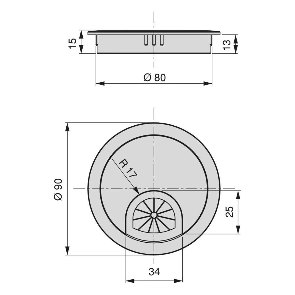 Passacavi Circum (Ø60mm, Ø80mm)
