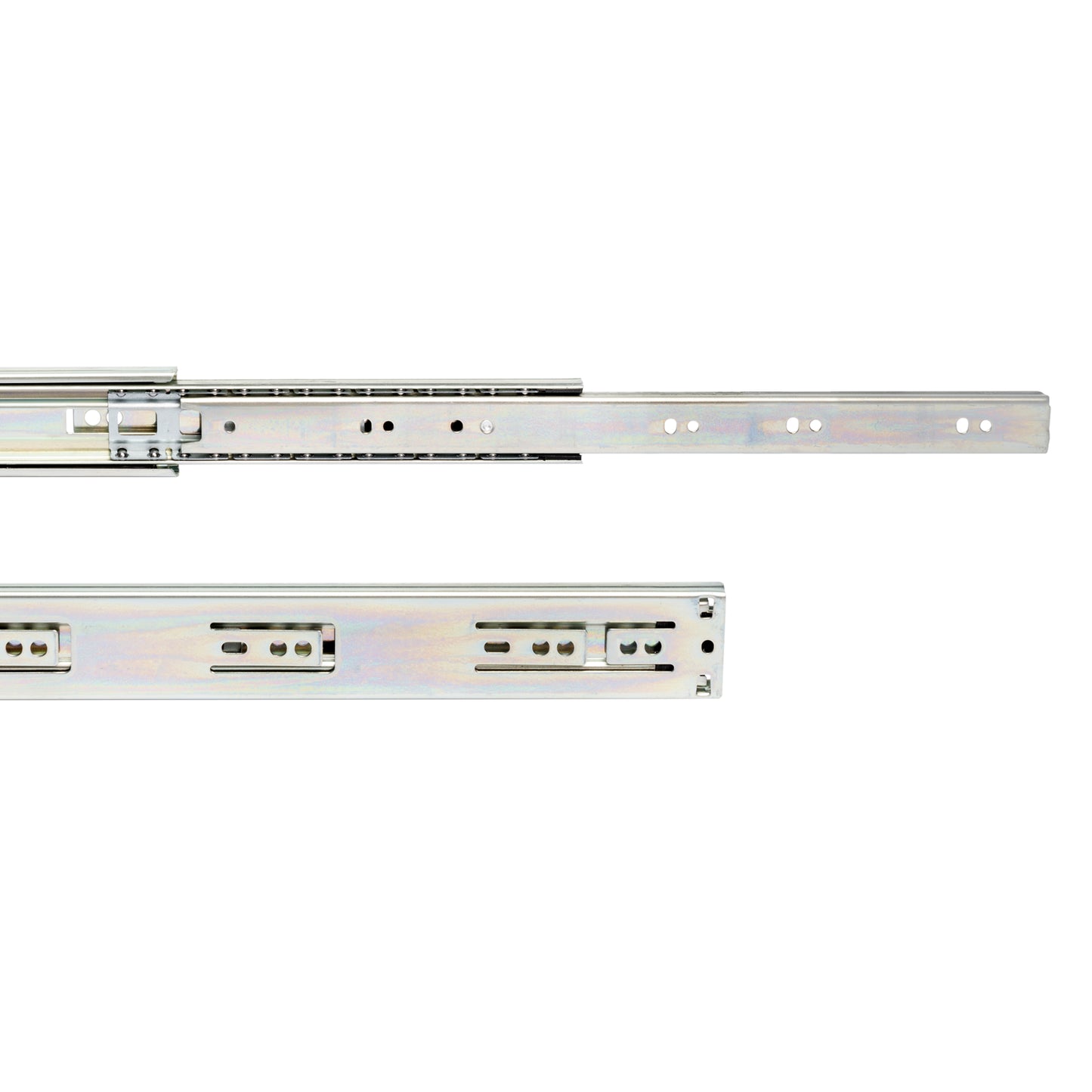 Emuca Set di guide a sfera per cassetti a estrazione totale, altezza 45 mm, L650 mm, Acciaio, Zincato bianco
