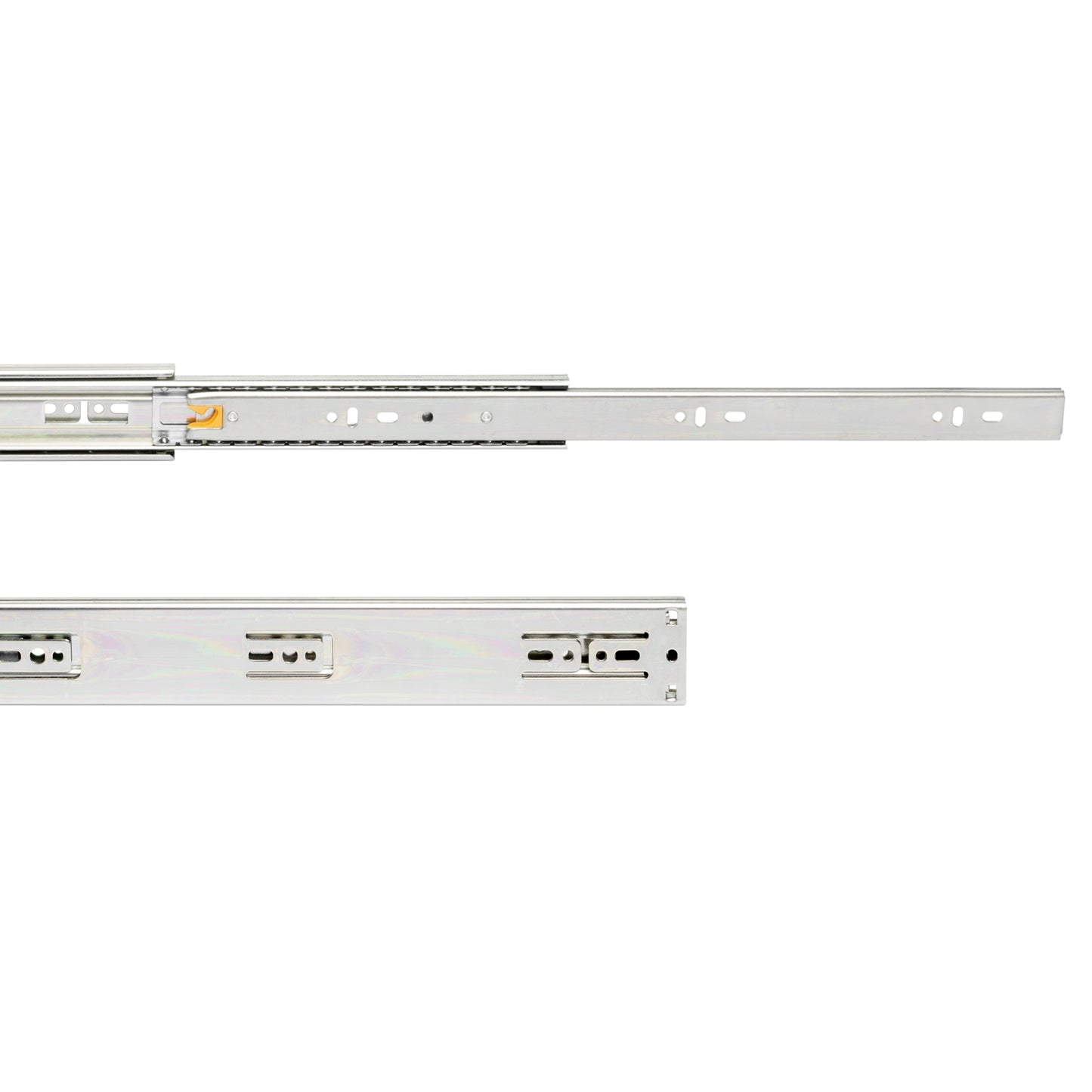 Emuca Set di guide a sfere per cassetti con estrazione totale e chiusura soft, altezza 45 mm, lunghezza 500 mm, Acciaio, Zincato bianco
