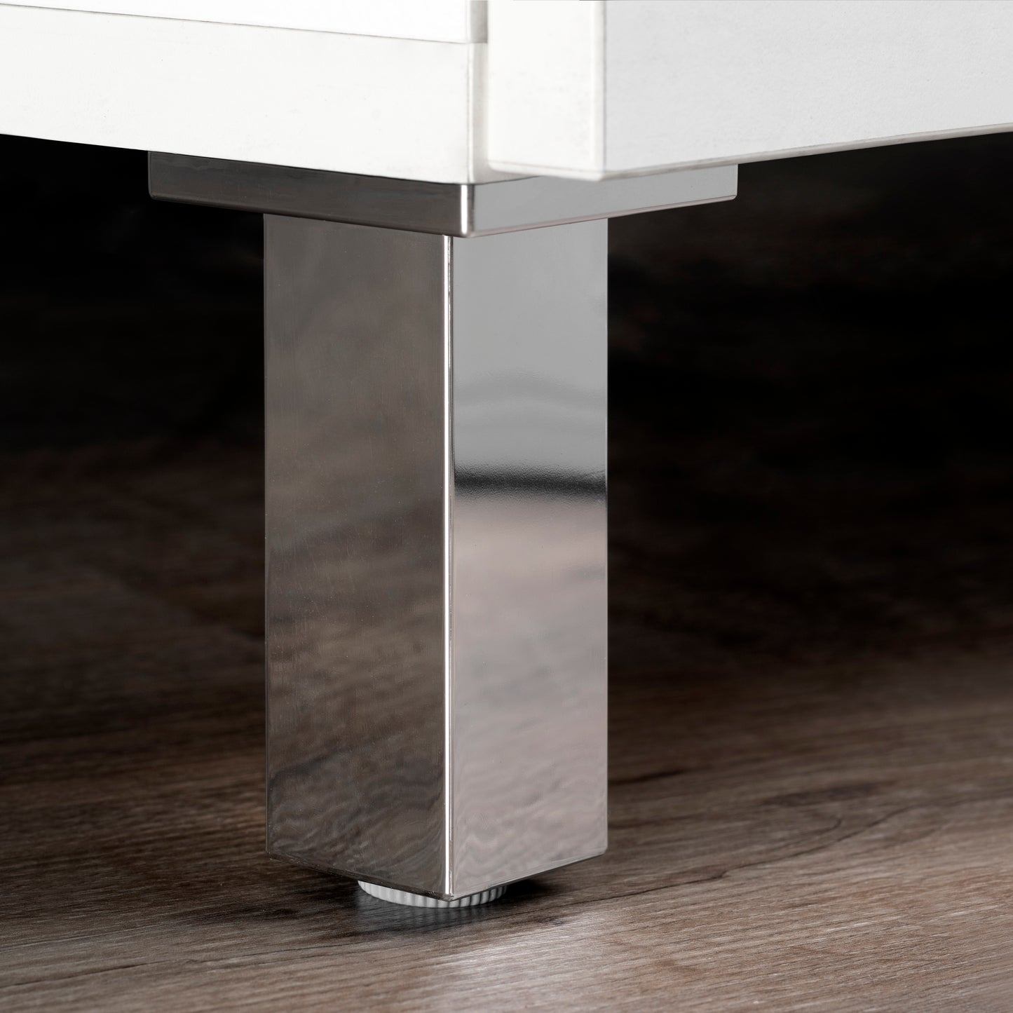 Emuca Lotto di 4 piedini per mobili Smartfeet, angolo, regolabile, 140-150mm, Plastica, Cromato