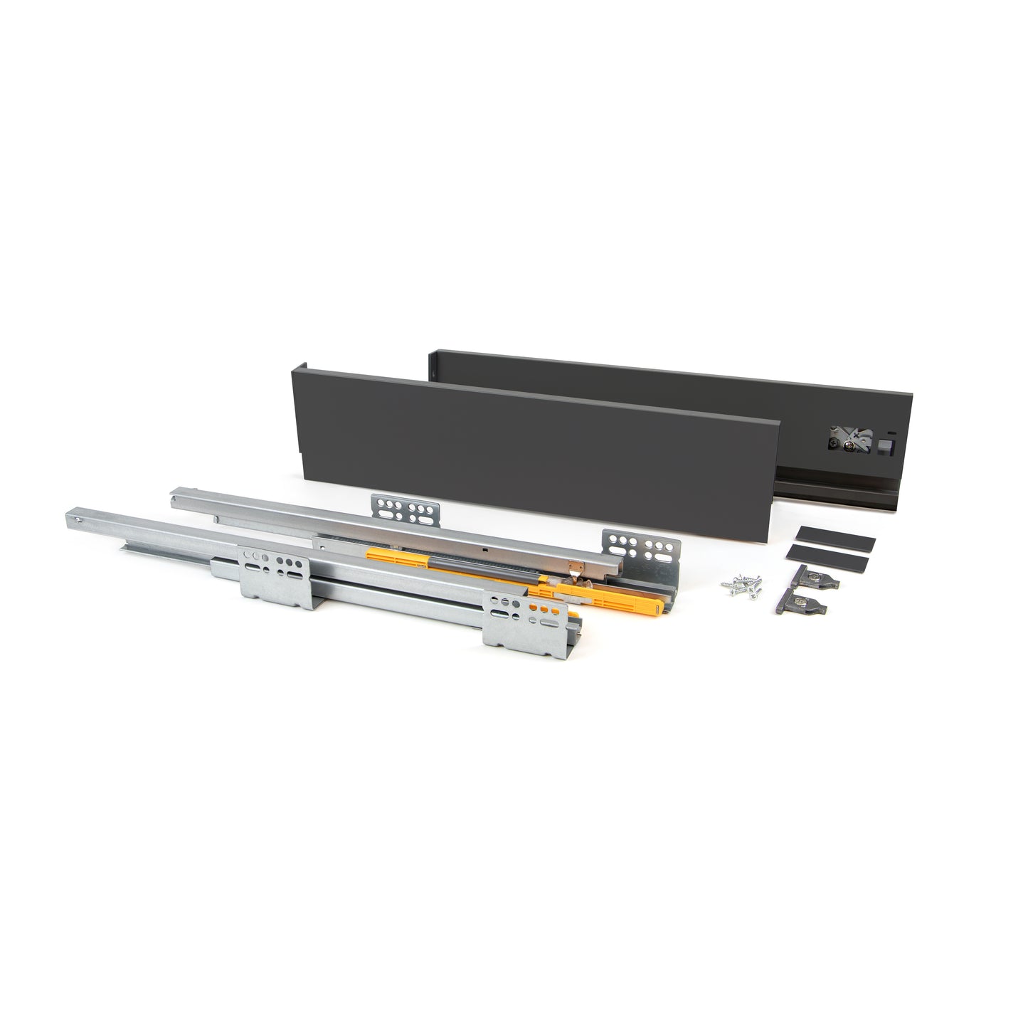 Emuca Cassetto esterno Concept 30kg, altezza 138mm, profondità 450mm, Acciaio, Grigio antracite