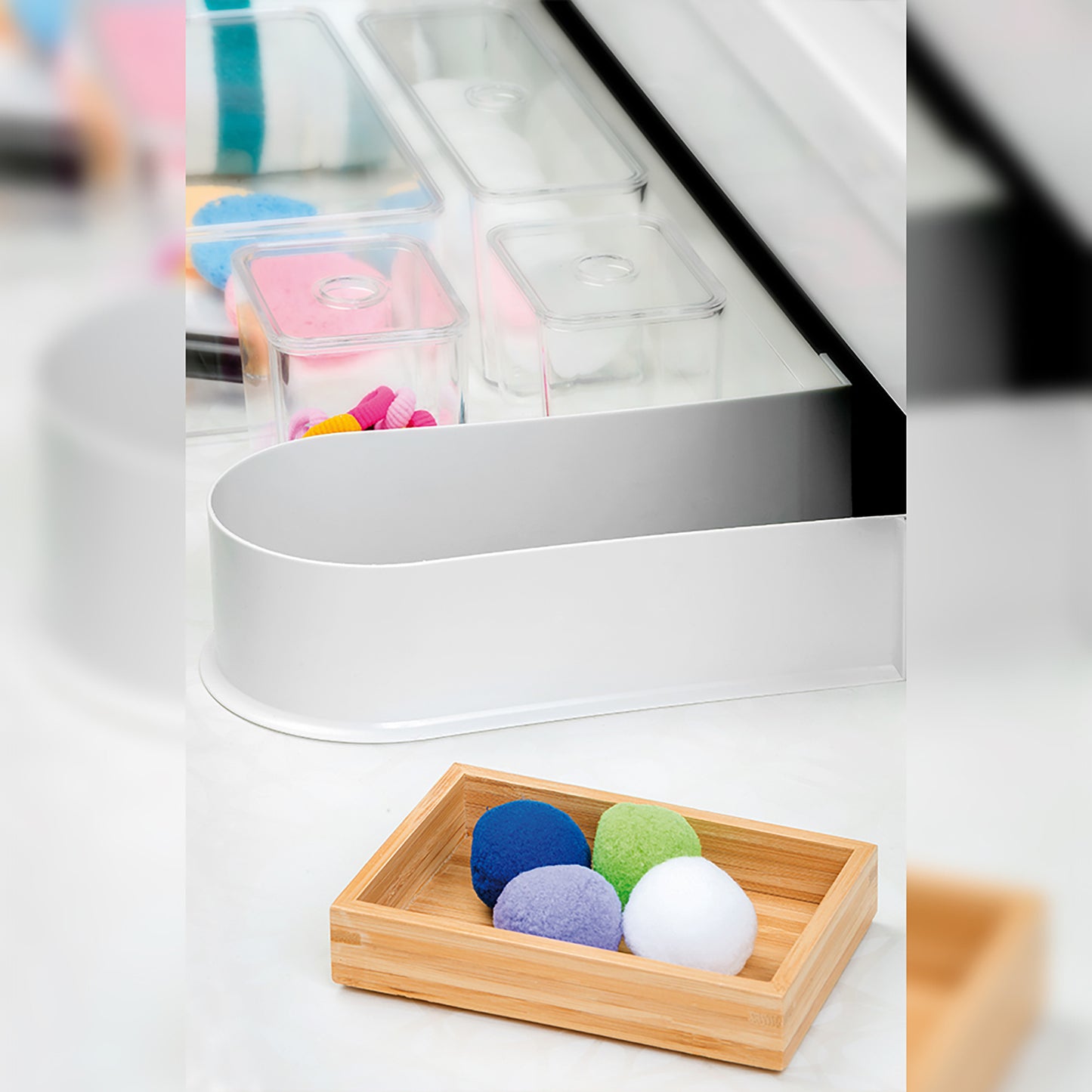 Emuca Lotto di 10 Salva sifone per cassetto del bagno, curvo, Tecnoplastica, Bianca