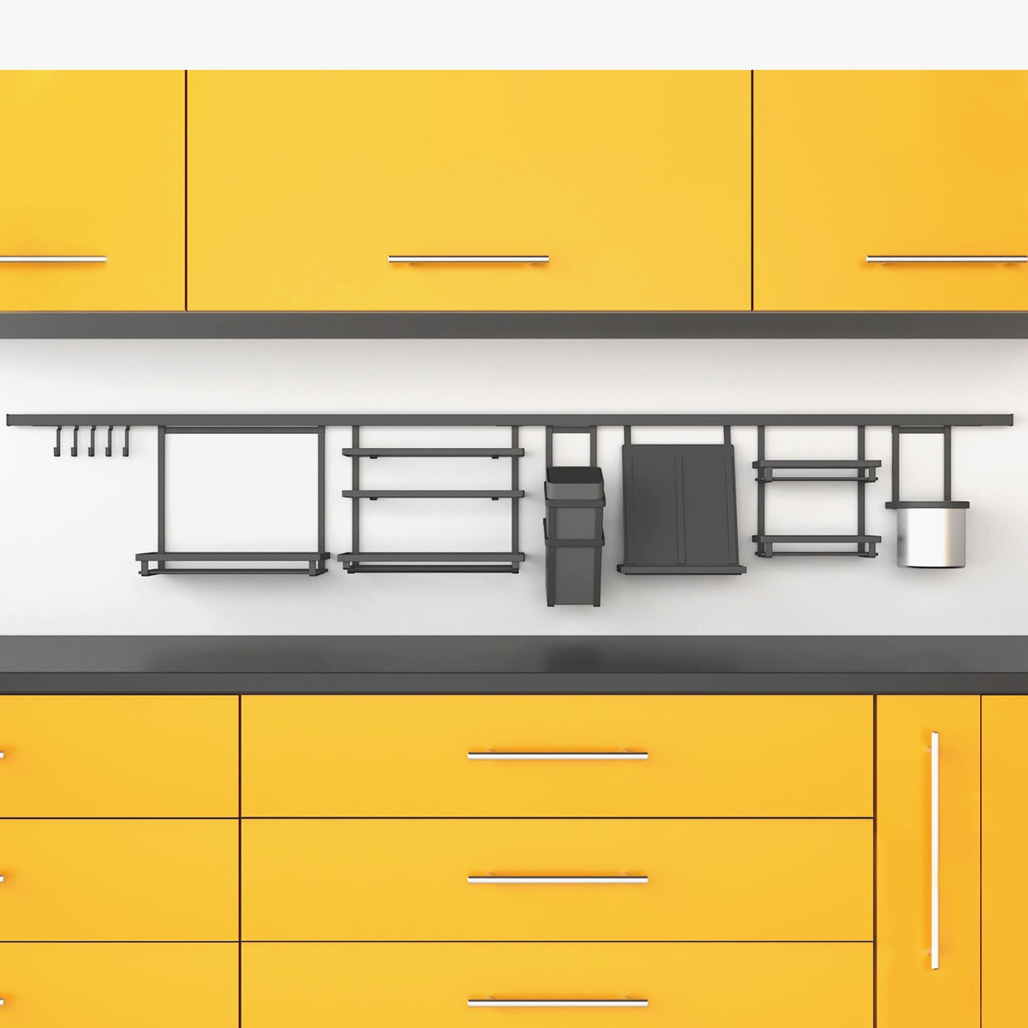 Emuca Titane Portacoltelli da cucina, Acciaio e Tecnoplastica, Grigio Antracite