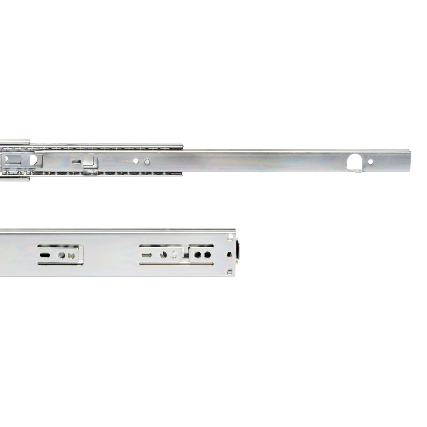 Emuca Set di guide a sfere per cassetti con estrazione totale, altezza 45 mm, lunghezza 450 mm, Acciaio, Zincato bianco