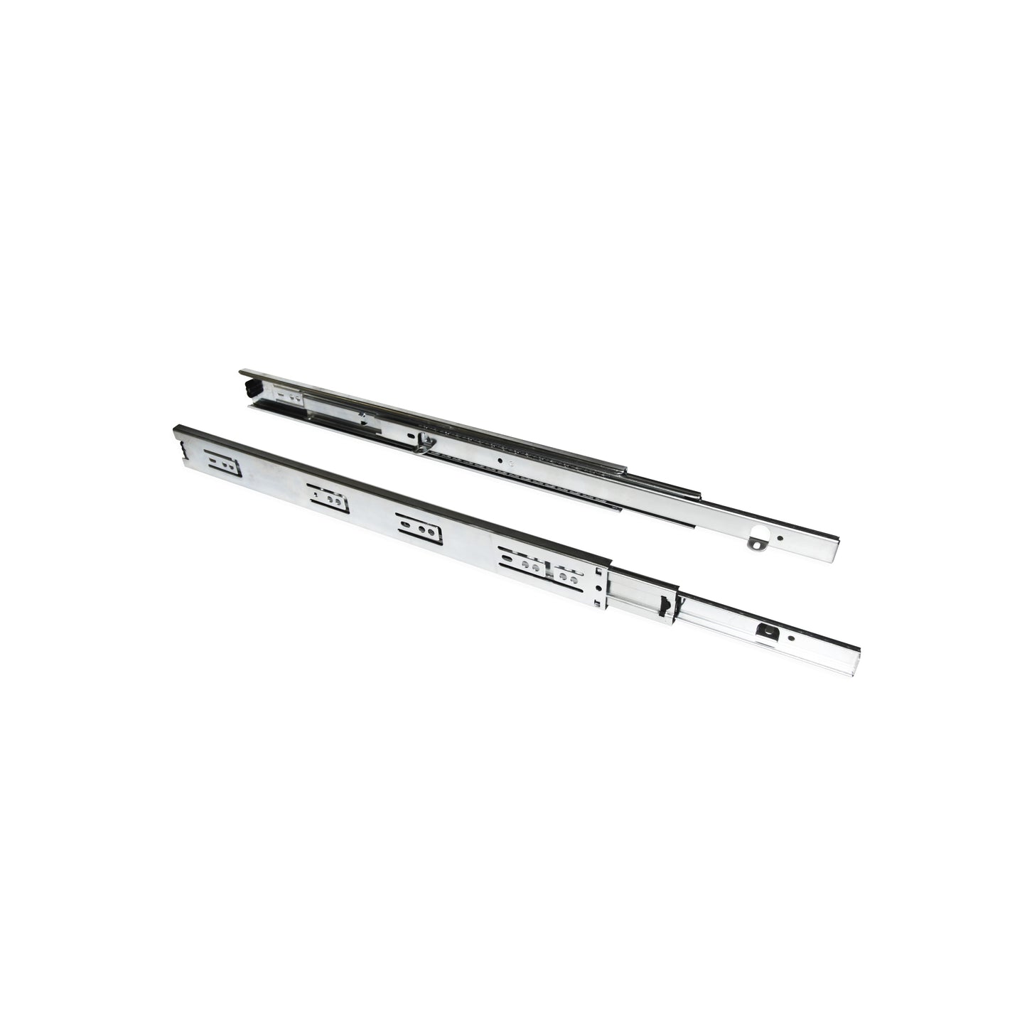 Emuca Set di guide a sfere per cassetti con estrazione totale, altezza 45 mm, lunghezza 500 mm, Acciaio, Zincato bianco