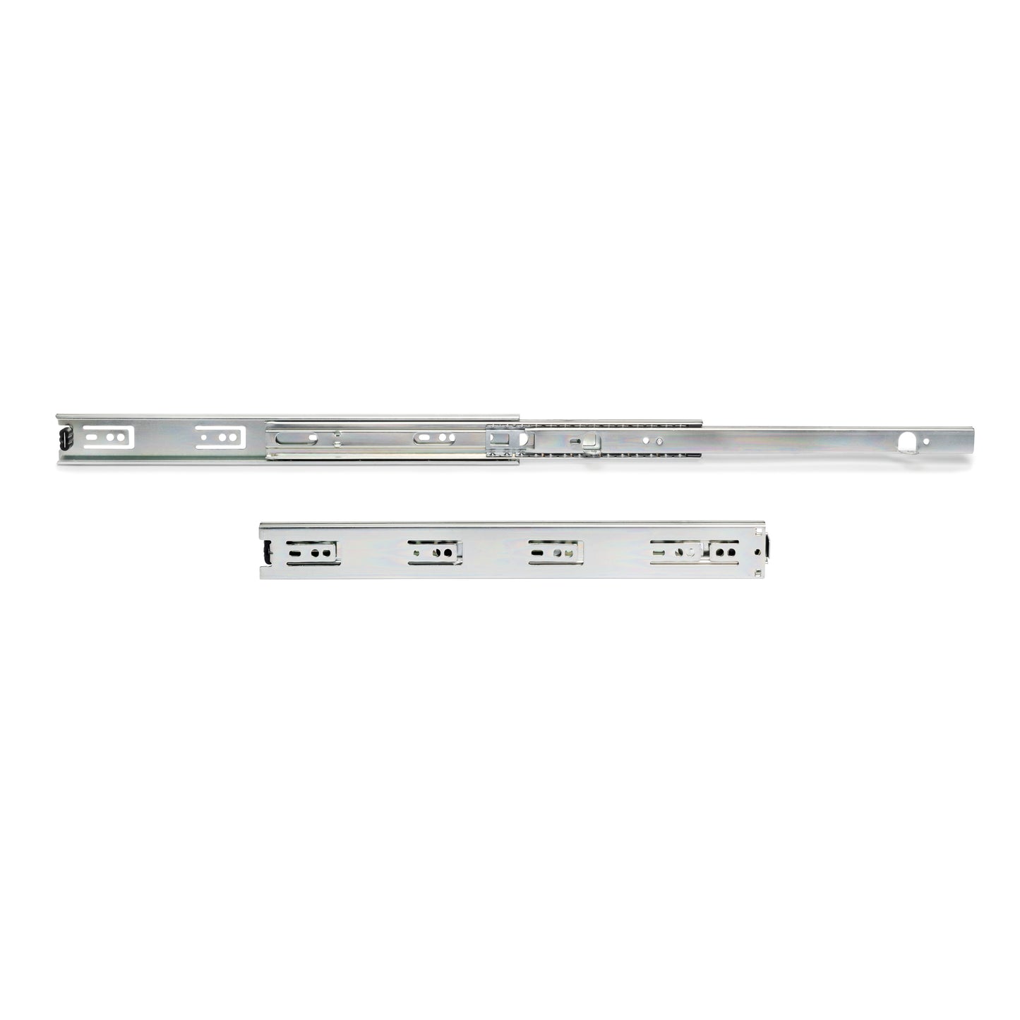 Emuca Set di guide a sfere per cassetti con estrazione totale, altezza 45 mm, lunghezza 600 mm, Acciaio, Zincato bianco