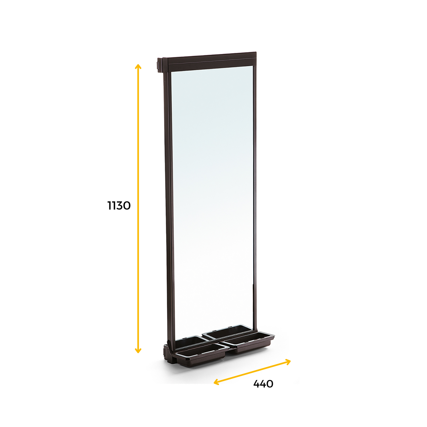 Emuca Specchio estraibile per interni Moka, 440, Tecnoplastica e Alluminio, Verniciato moka