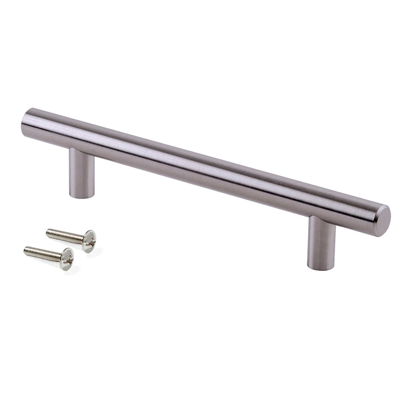 Emuca Maniglia per mobili Orlando, L528mm, interasse 448mm, Acciaio, Nichel satinato