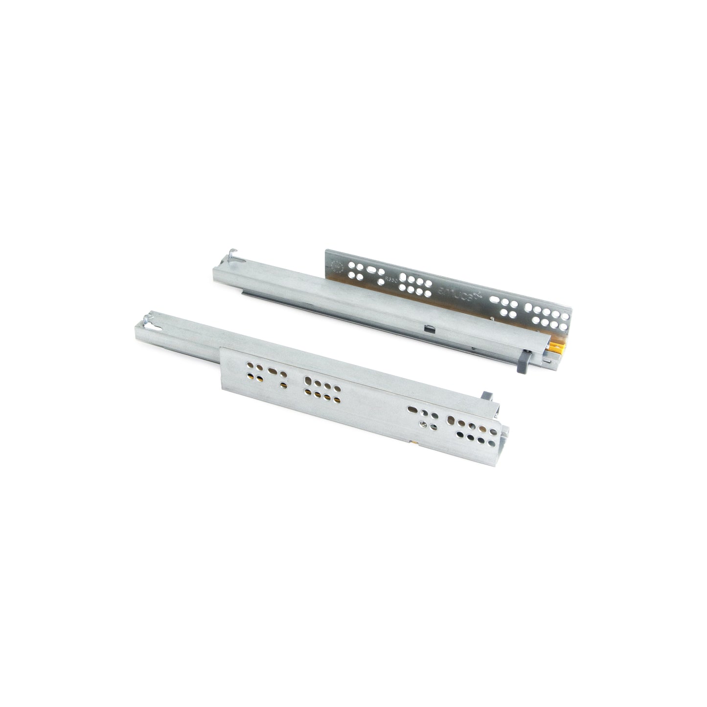 Emuca Set di guide per cassetti a scomparsa Silver, estrazione totale, chiusura soft, profondità 450 mm, Acciaio, Zincato bianco