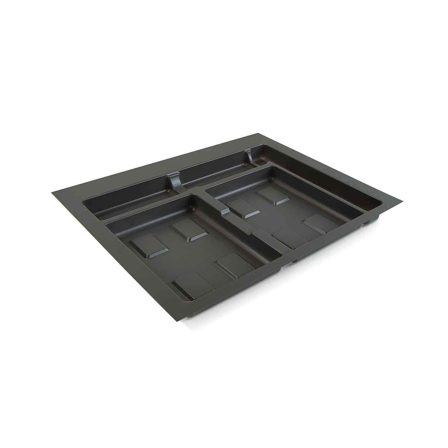 Emuca Base per cassetto da cucina Recycle, 2 scomparti, modulo 600 mm, Grigio antracite Tecnoplastica