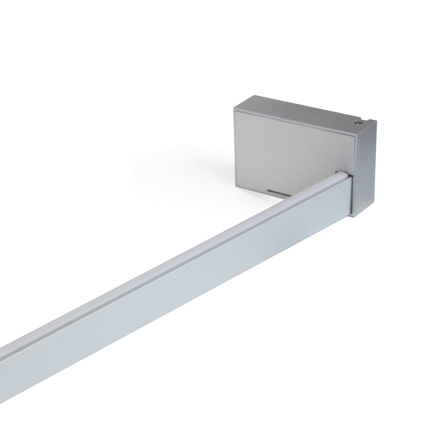 Emuca Barra Appendiabiti per armadi con luce LED Castor, batteria estraibile e sensore di movimento, L558 mm, Tecnoplastica e Alluminio, Grigio metallizzata