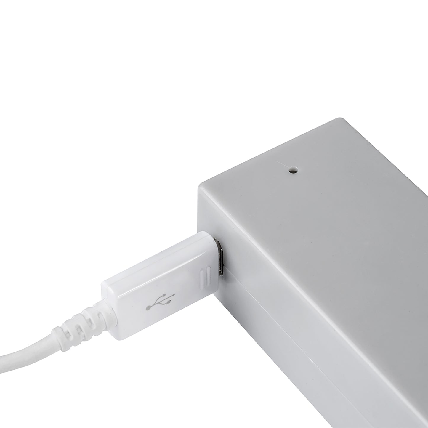 Emuca Barra Appendiabiti per armadi con luce LED Castor, batteria estraibile e sensore di movimento, L558 mm, Tecnoplastica e Alluminio, Grigio metallizzata