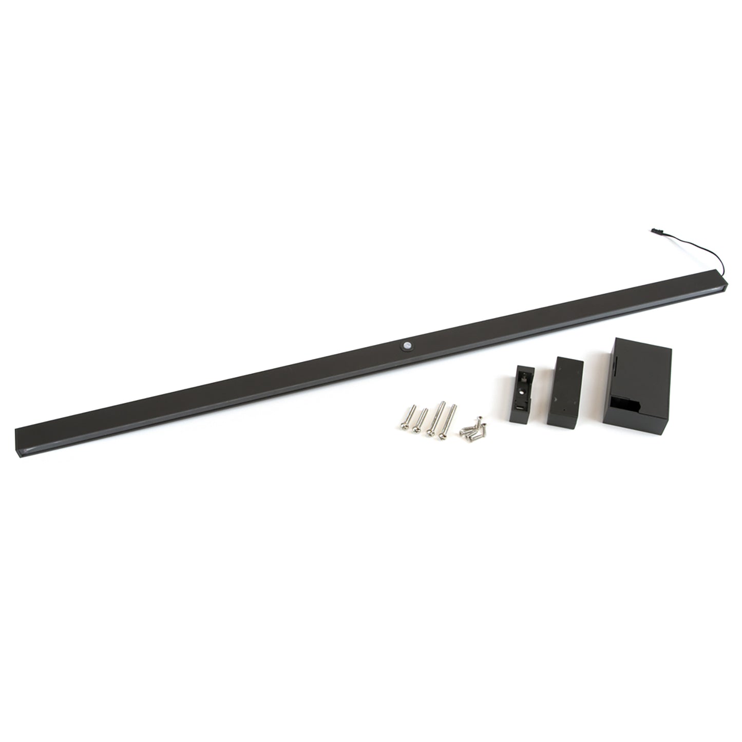 Emuca Barra Appendiabiti per armadi con luce LED Castor, batteria estraibile e sensore di movimento, L708 mm, Tecnoplastica e alluminio, Verniciato moka