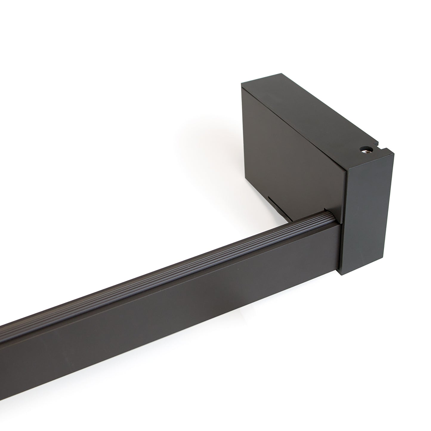 Emuca Barra Appendiabiti per armadi con luce LED Castor, batteria estraibile e sensore di movimento, L708 mm, Tecnoplastica e alluminio, Verniciato moka