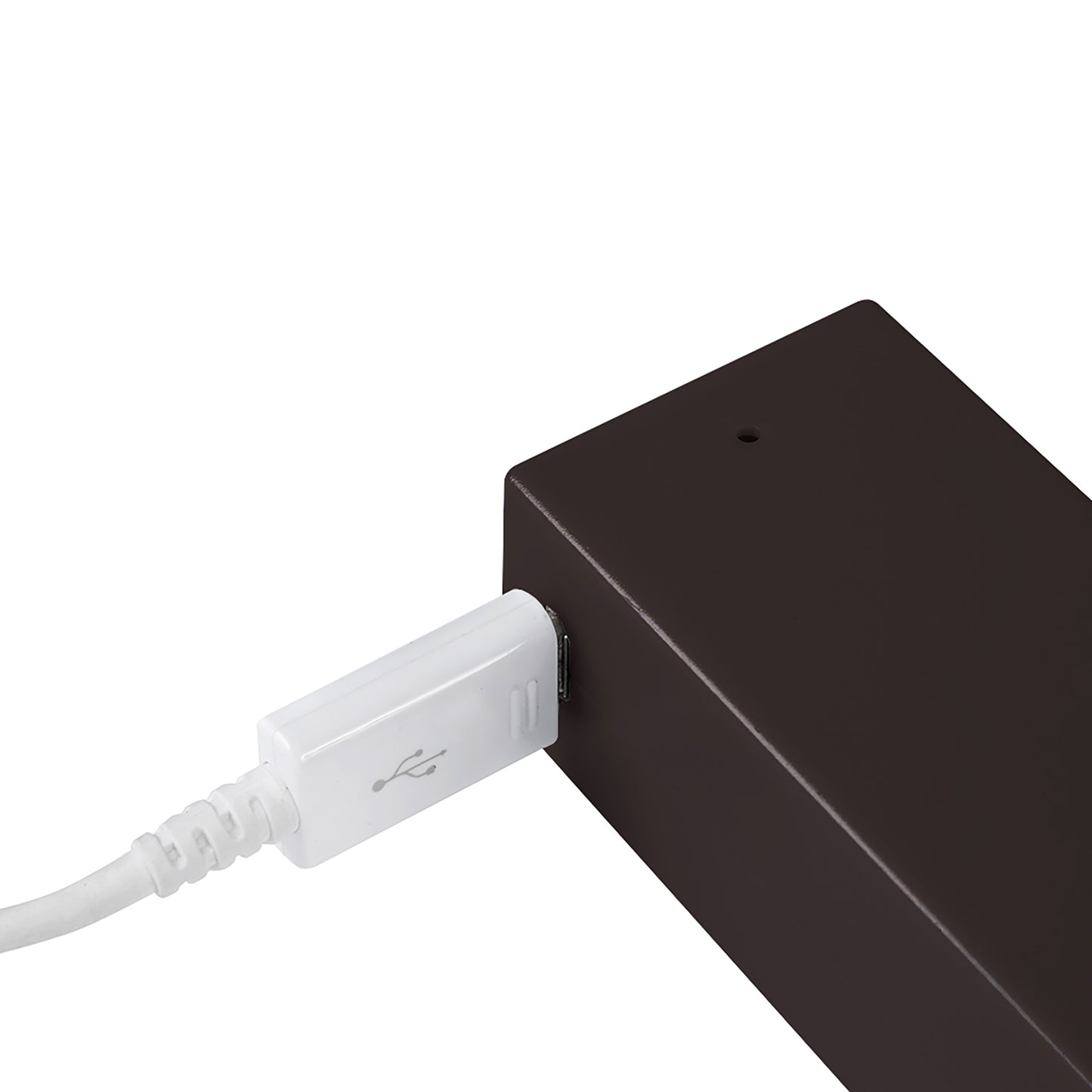 Emuca Barra Appendiabiti per armadi con luce LED Castor, batteria estraibile e sensore di movimento, L708 mm, Tecnoplastica e alluminio, Verniciato moka