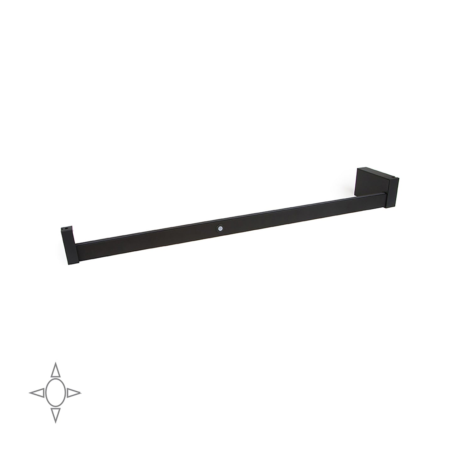 Emuca Barra Appendiabiti per armadi con luce LED Castor, batteria estraibile e sensore di movimento, L708 mm, Tecnoplastica e alluminio, Verniciato moka