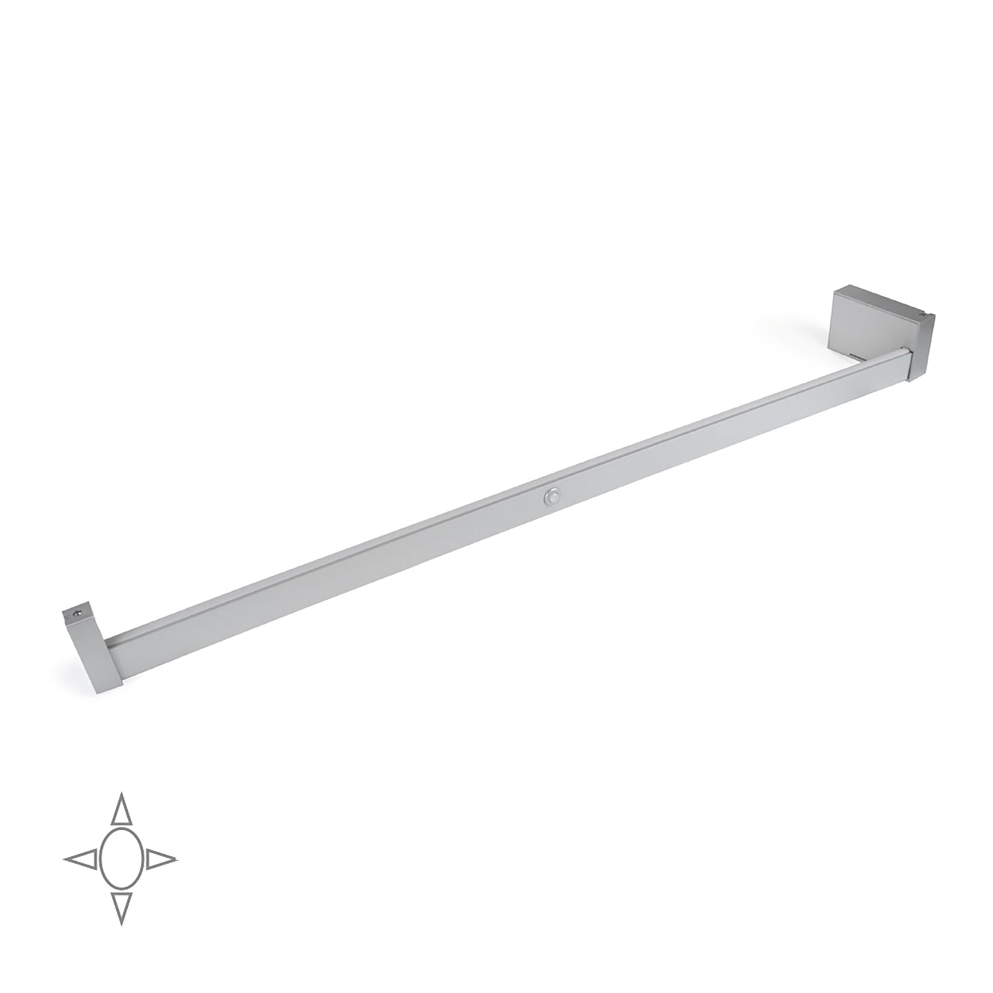 Emuca Barra Appendiabiti per armadi con luce LED Castor, batteria estraibile e sensore di movimento, L1.008mm, Tecnoplastica e Alluminio, Grigio metallizzata