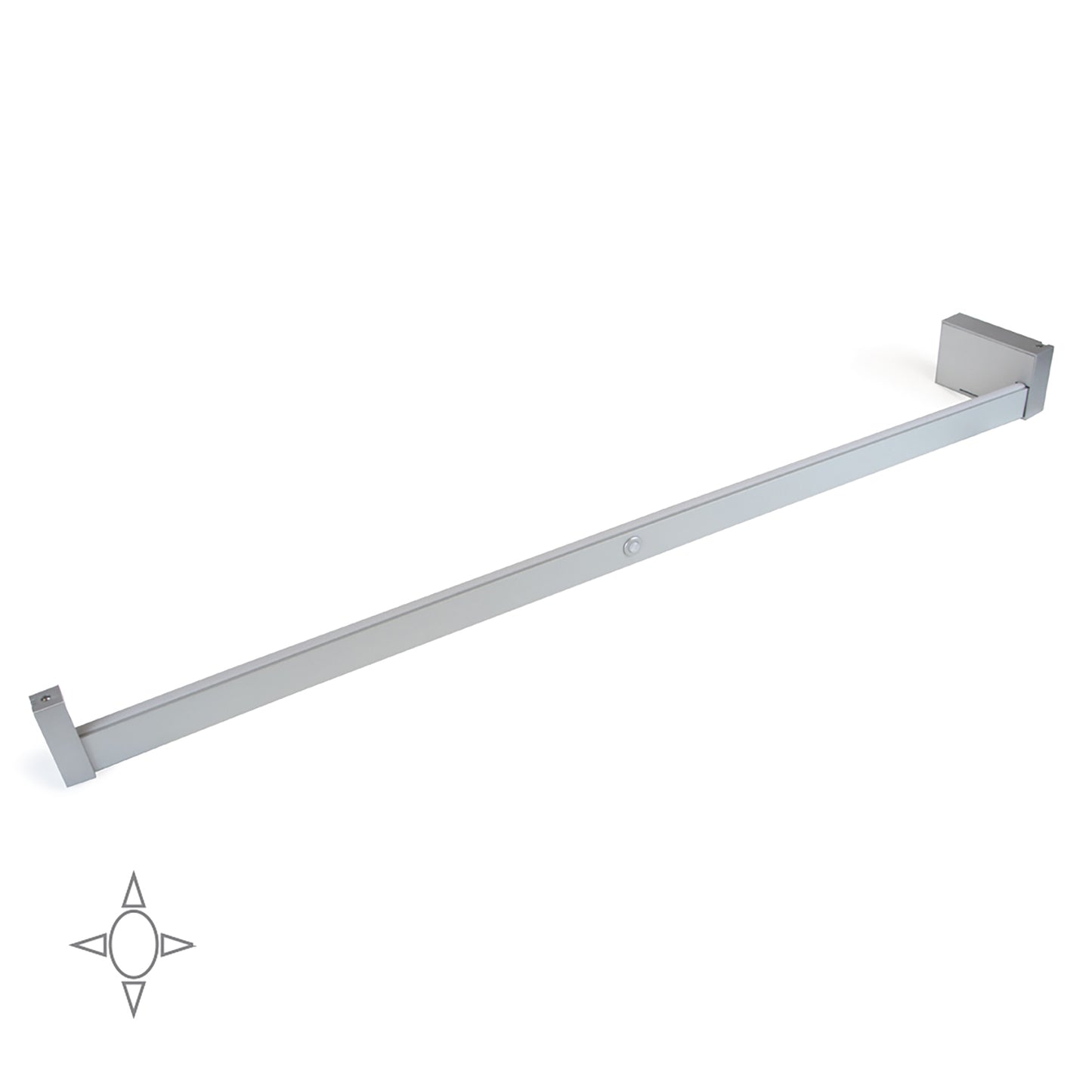 Emuca Barra Appendiabiti per armadi con luce LED Castor, batteria estraibile e sensore di movimento, L1.158mm, Tecnoplastica e Alluminio, Grigio metallizzata