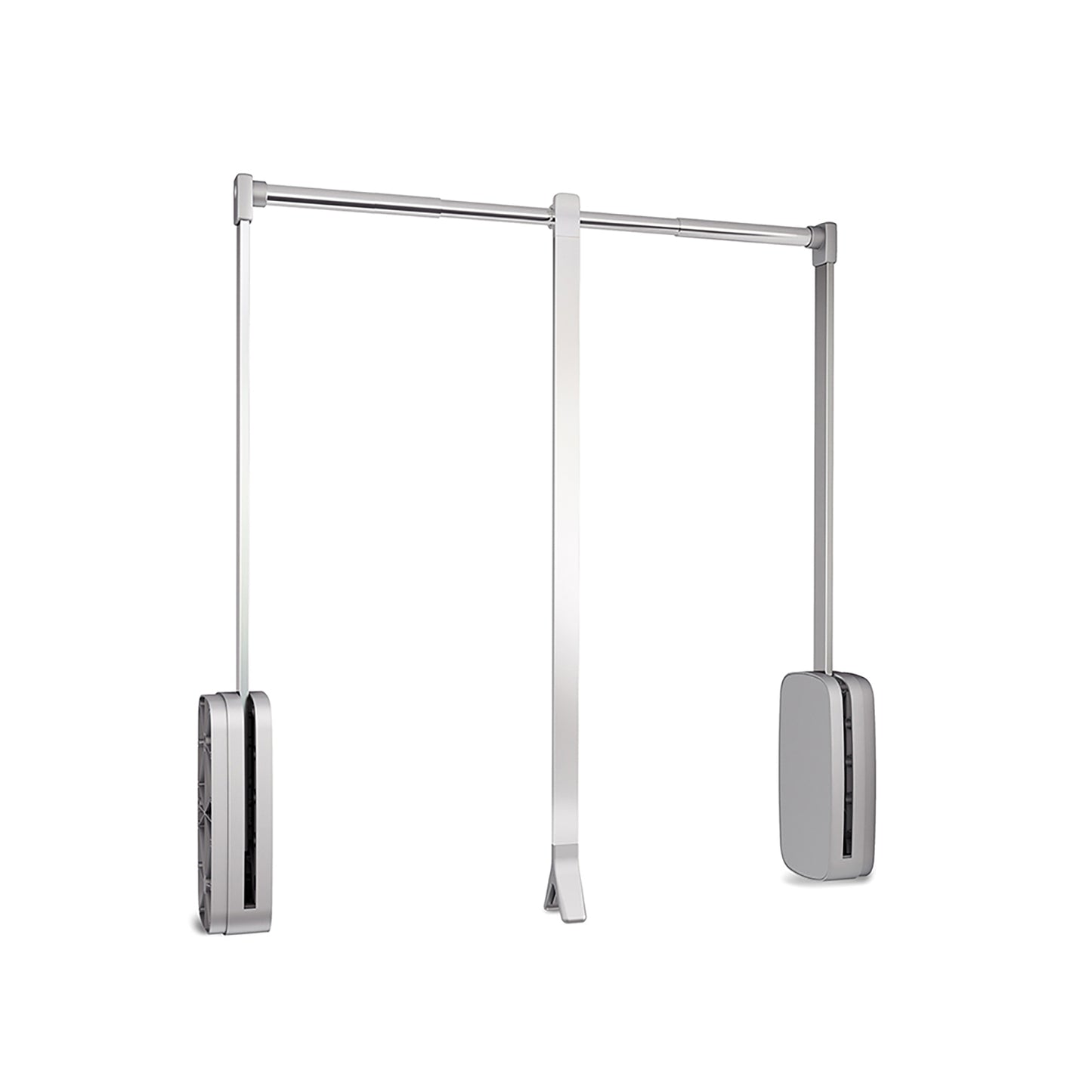 Emuca Appendiabiti saliscendi per armadio Sling, larghezza regolabile 450-600 mm, Acciaio e Tecnoplastica, Cromato lucido