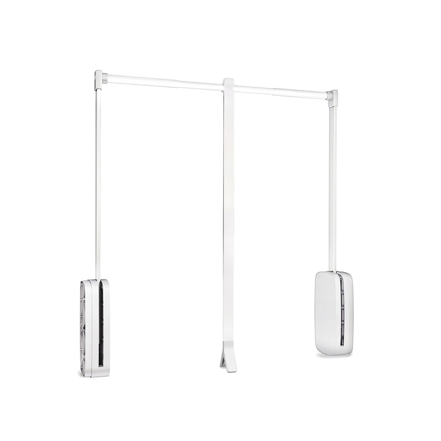 Emuca Appendiabiti saliscendi per armadio Sling, larghezza regolabile 450-600 mm, Acciaio e Tecnoplastica, Bianco