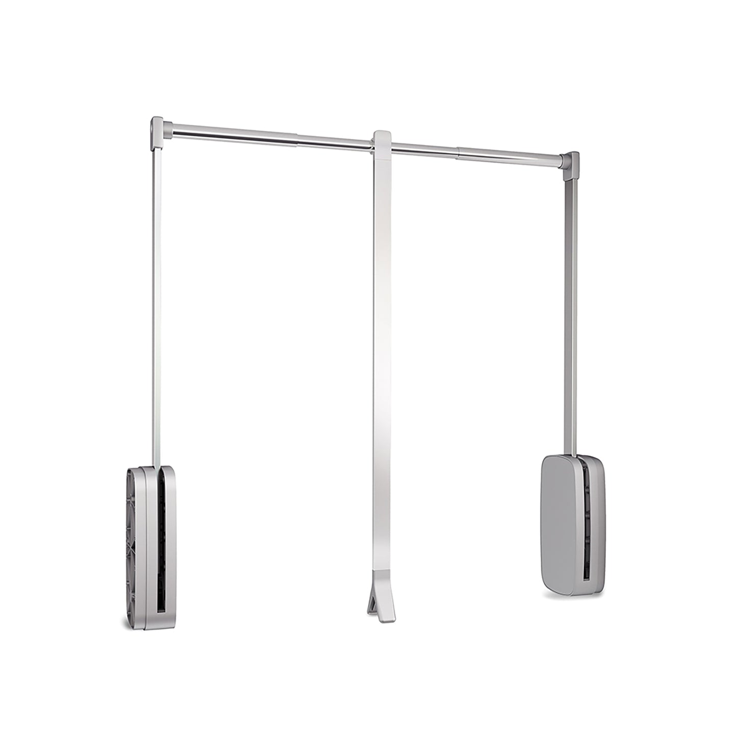 Emuca Appendiabiti saliscendi per armadio Sling, larghezza regolabile 600-830 mm, Acciaio e Tecnoplastica, Cromato lucido
