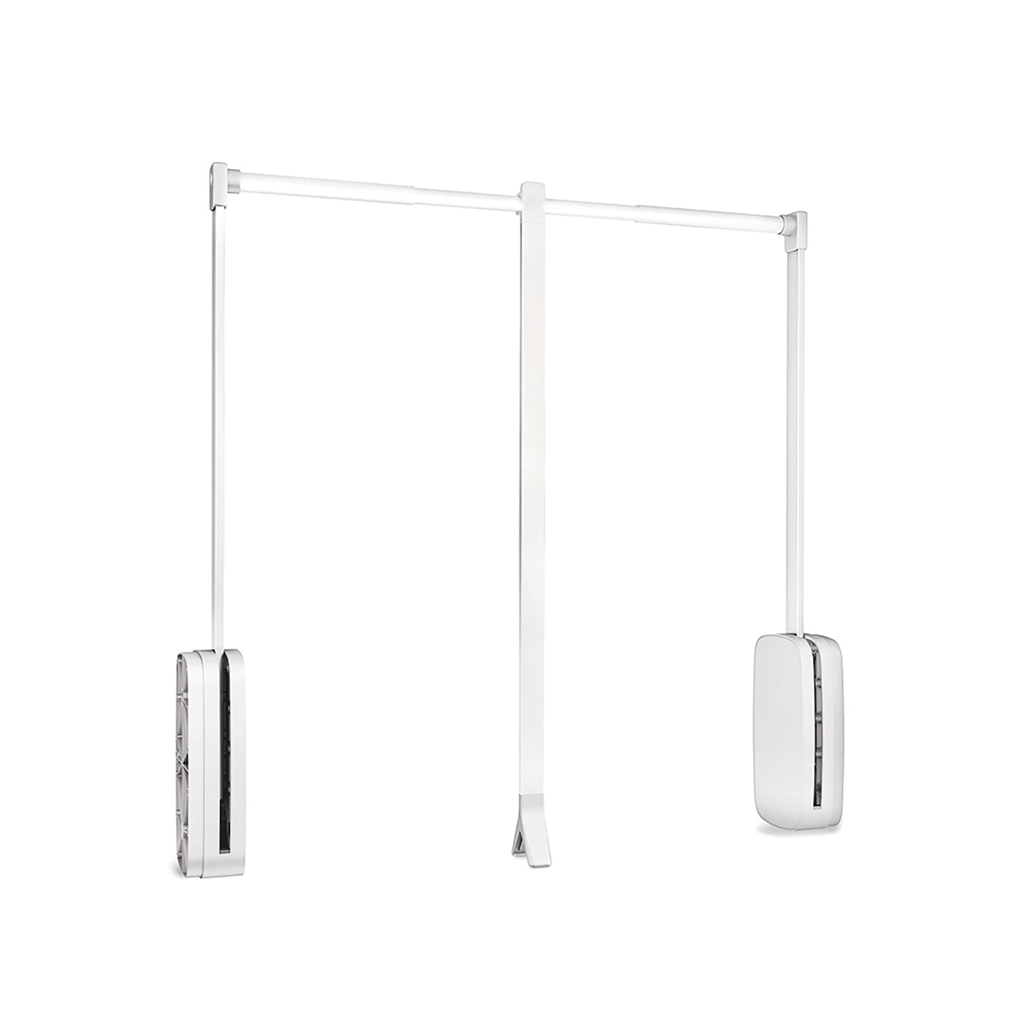 Emuca Appendiabiti saliscendi per armadio Sling, larghezza regolabile 600-830 mm, Acciaio e Tecnoplastica, Bianco