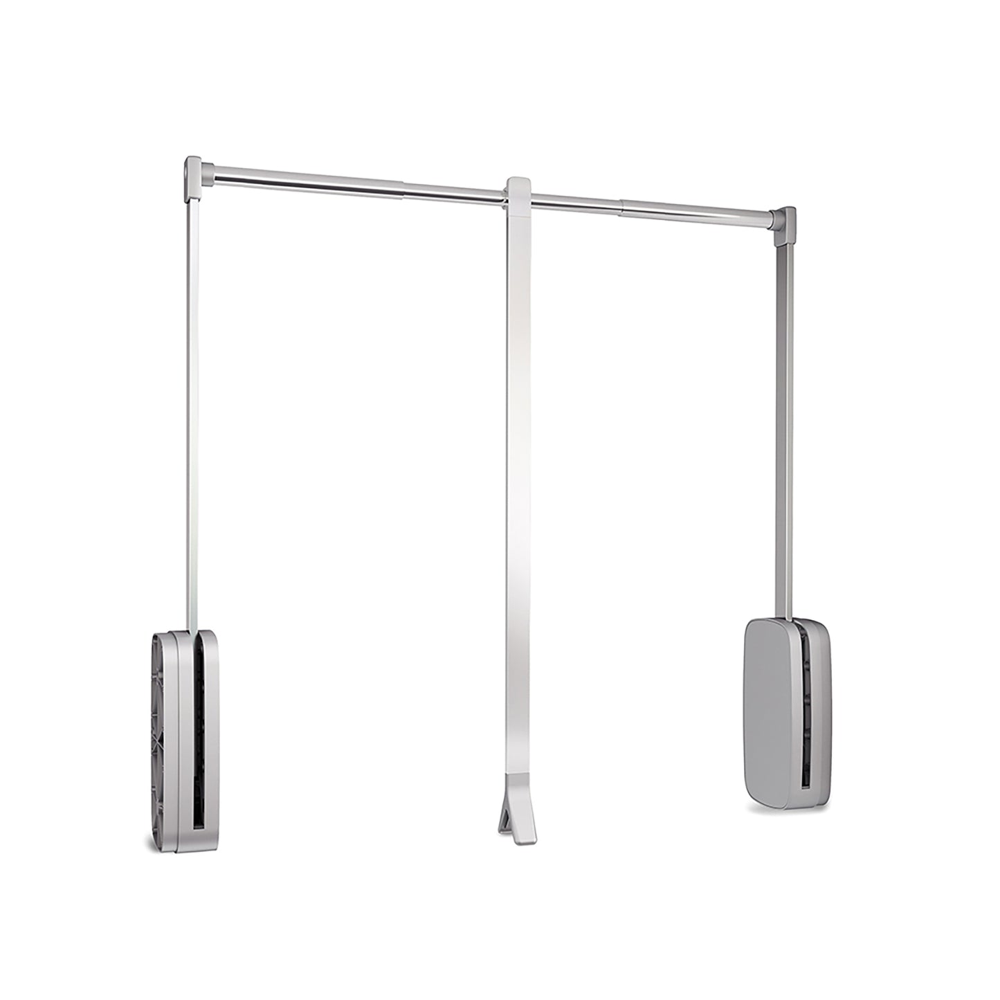 Emuca Appendiabiti saliscendi per armadio Sling, larghezza regolabile 830-1150 mm, Acciaio e Tecnoplastica, Cromato lucido