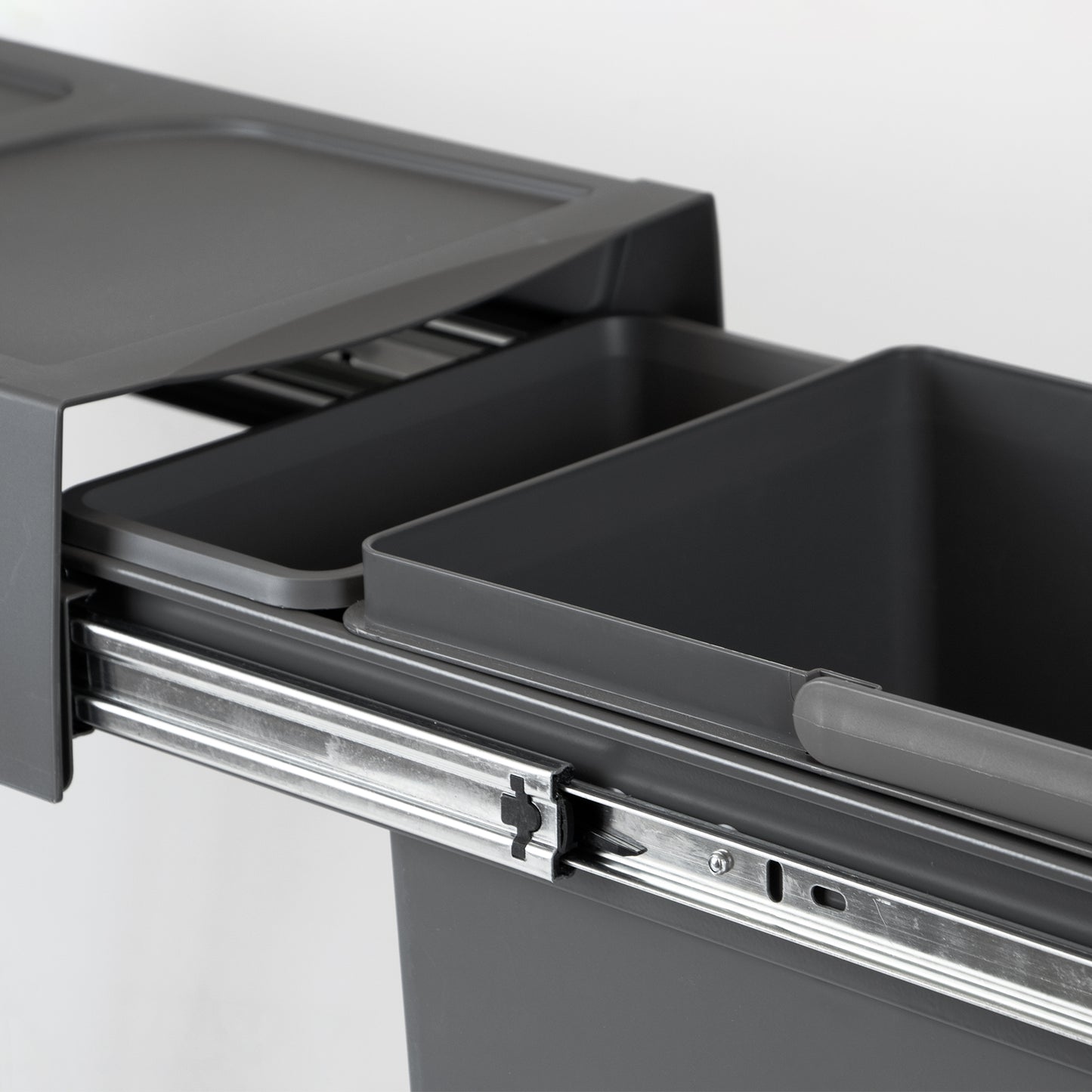 Emuca Recycle 1x20lt per il montaggio sul fondo e l'estrazione manuale in cucina, Grigio antracite, Tecnoplastica