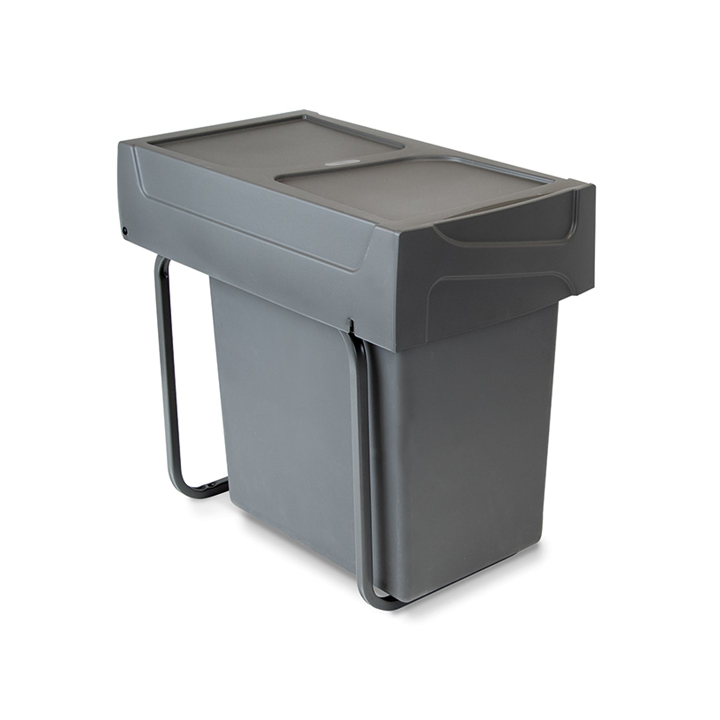 Emuca Recycle 1x20lt per il montaggio sul fondo e l'estrazione manuale in cucina, Grigio antracite, Tecnoplastica