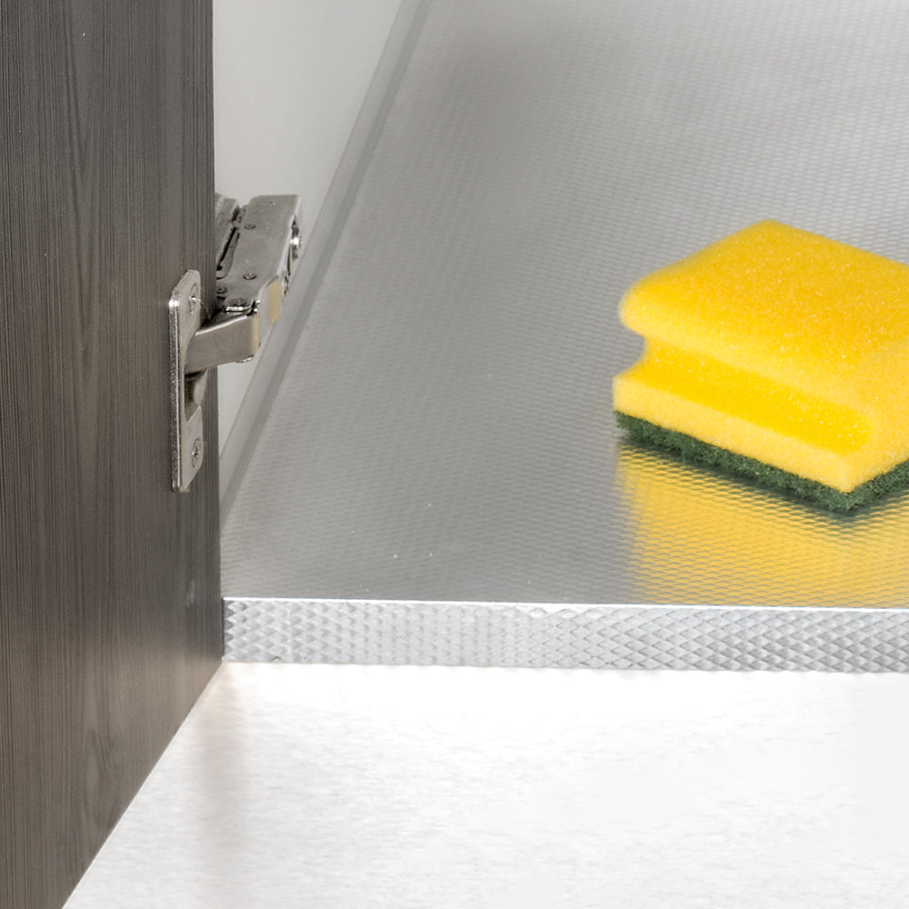 Emuca Fondo sotto lavello, pannello da 16 mm, modulo 900 mm, 868x580 mm, Tecnoplastica e Alluminio, Alluminio naturale