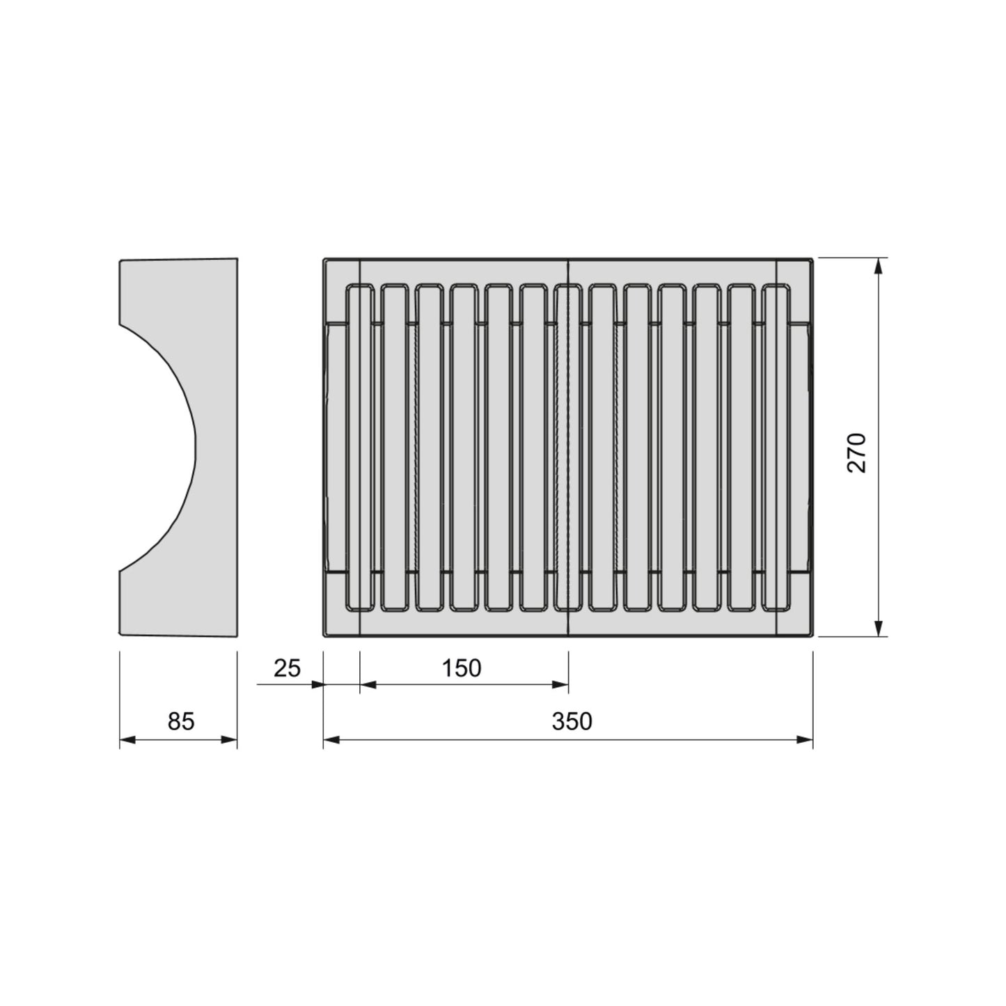 Emuca Kit di organizzatore di piatti per mobili, contiene fino a 13 piatti, Tecnoplastica, Grigio antracite