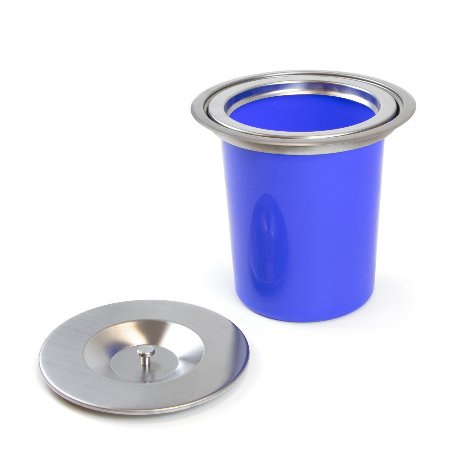 Emuca Recycle, contenitore per rifiuti da incasso per il spessore di lavoro della cucina, 1 tazza estraibile da 5 lt, Acciaio inossidabile e Tecnoplastica