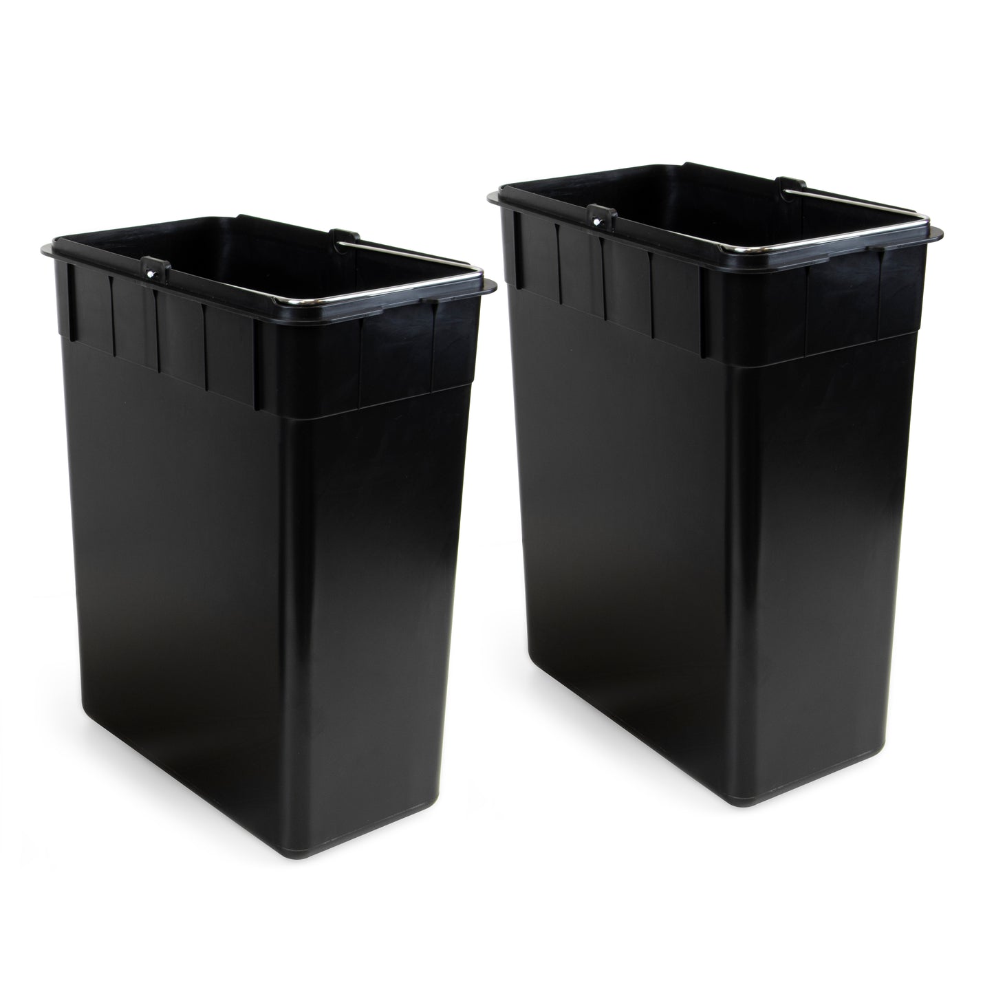 Emuca Recycle Inox, contenitore per la raccolta differenziata da esterno con scomparti, apertura del coperchio con pedali, 2x15lt, Acciaio inossidabile