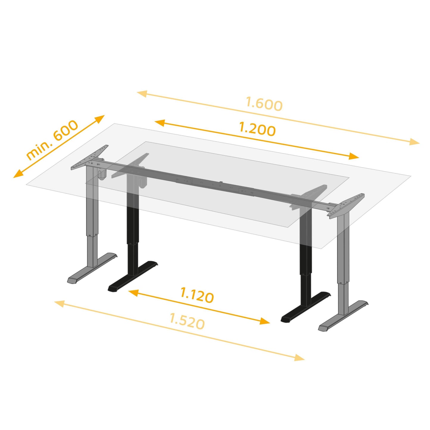 Emuca Lift Table motorizzato regolabile in altezza Lift Table, Acciaio, Verniciato bianco