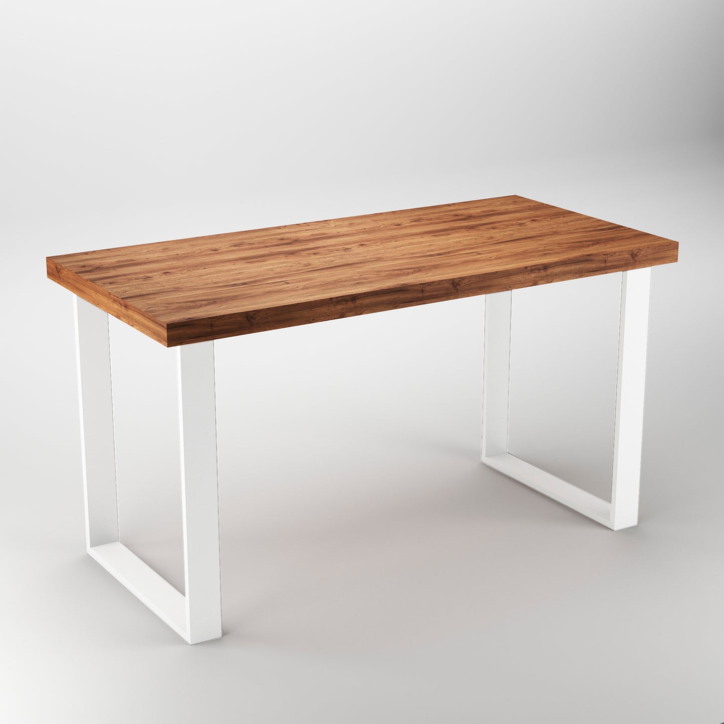 Emuca Set di gambe per tavolo rettangolare Square, larghezza 600mm, Acciaio, Verniciato bianco