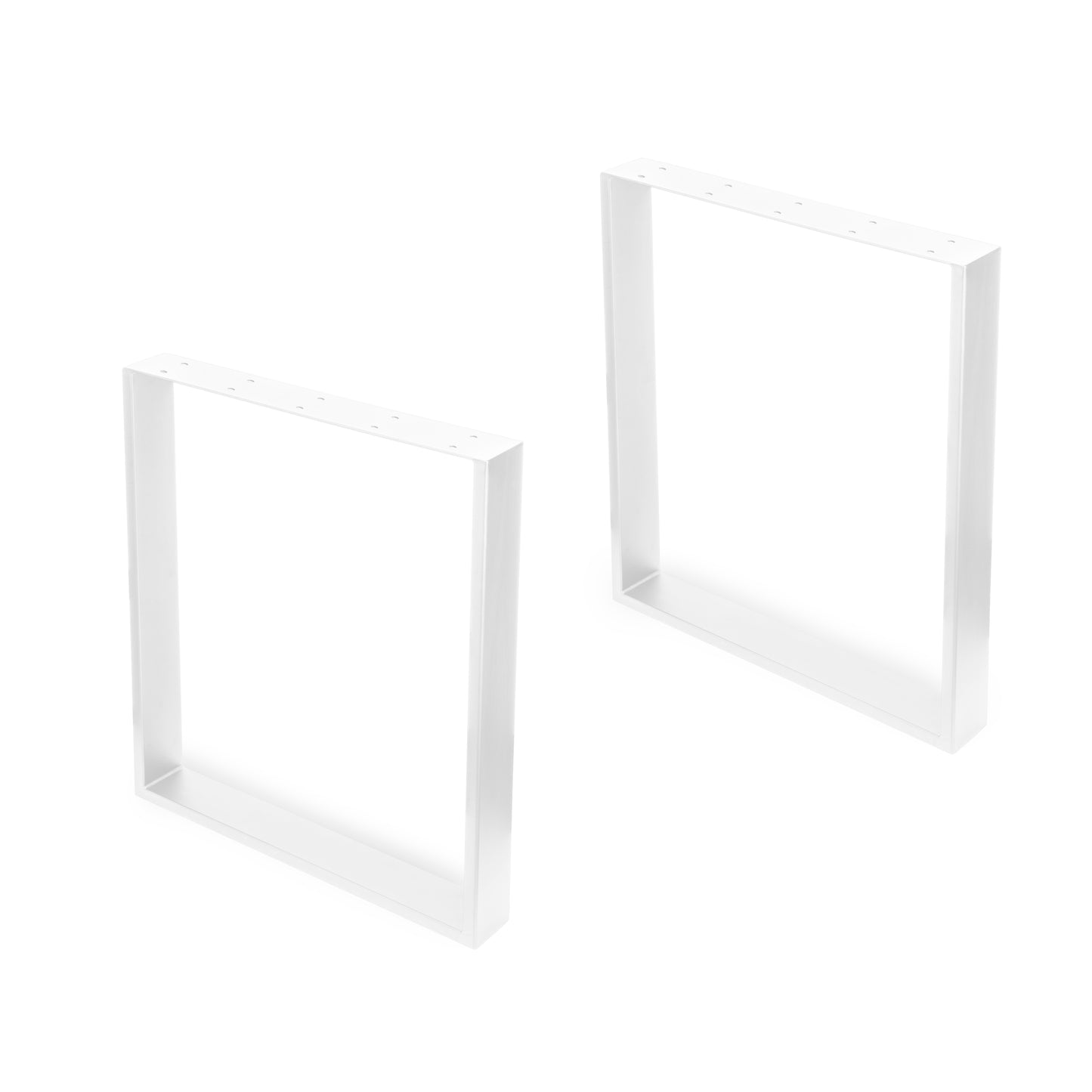 Emuca Set di gambe per tavolo rettangolare Square, larghezza 600mm, Acciaio, Verniciato bianco