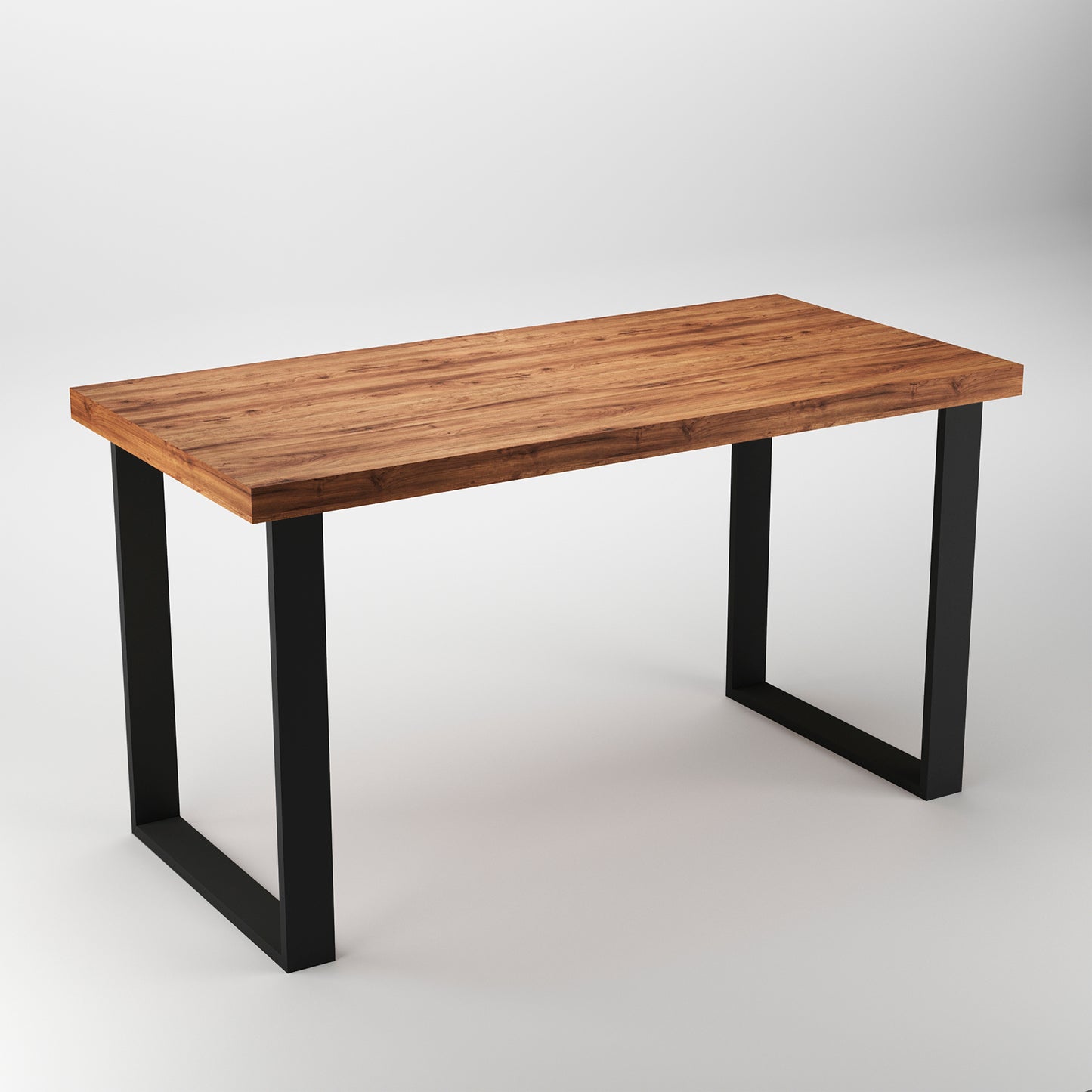 Emuca Set di gambe per tavolo rettangolare Square, larghezza 600mm, Acciaio, Verniciato nero