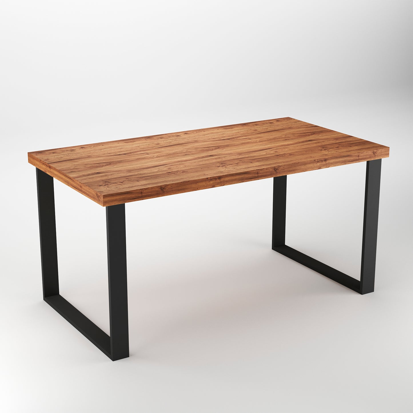 Emuca Set di gambe per tavolo rettangolare Square, larghezza 800mm, Acciaio, Verniciato nero