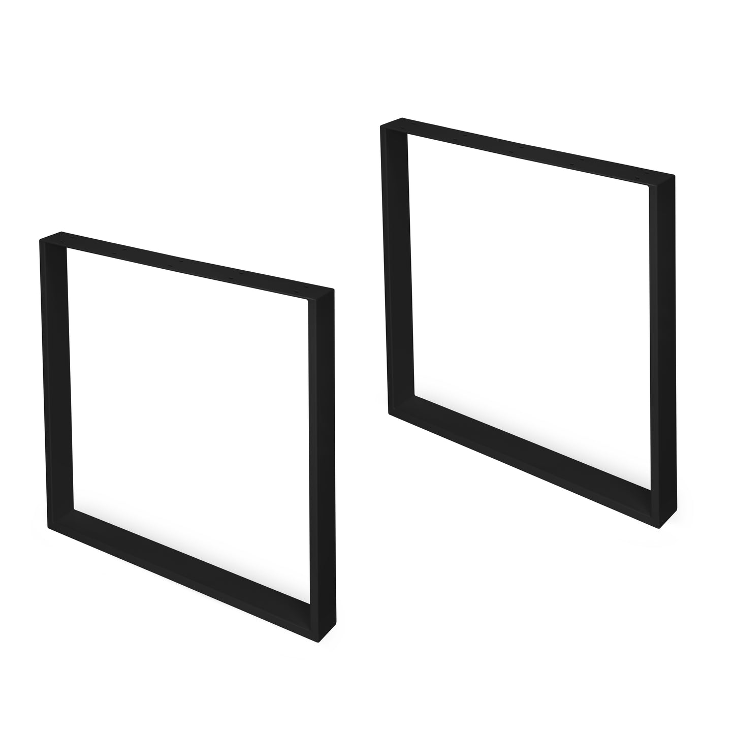 Emuca Set di gambe per tavolo rettangolare Square, larghezza 800mm, Acciaio, Verniciato nero