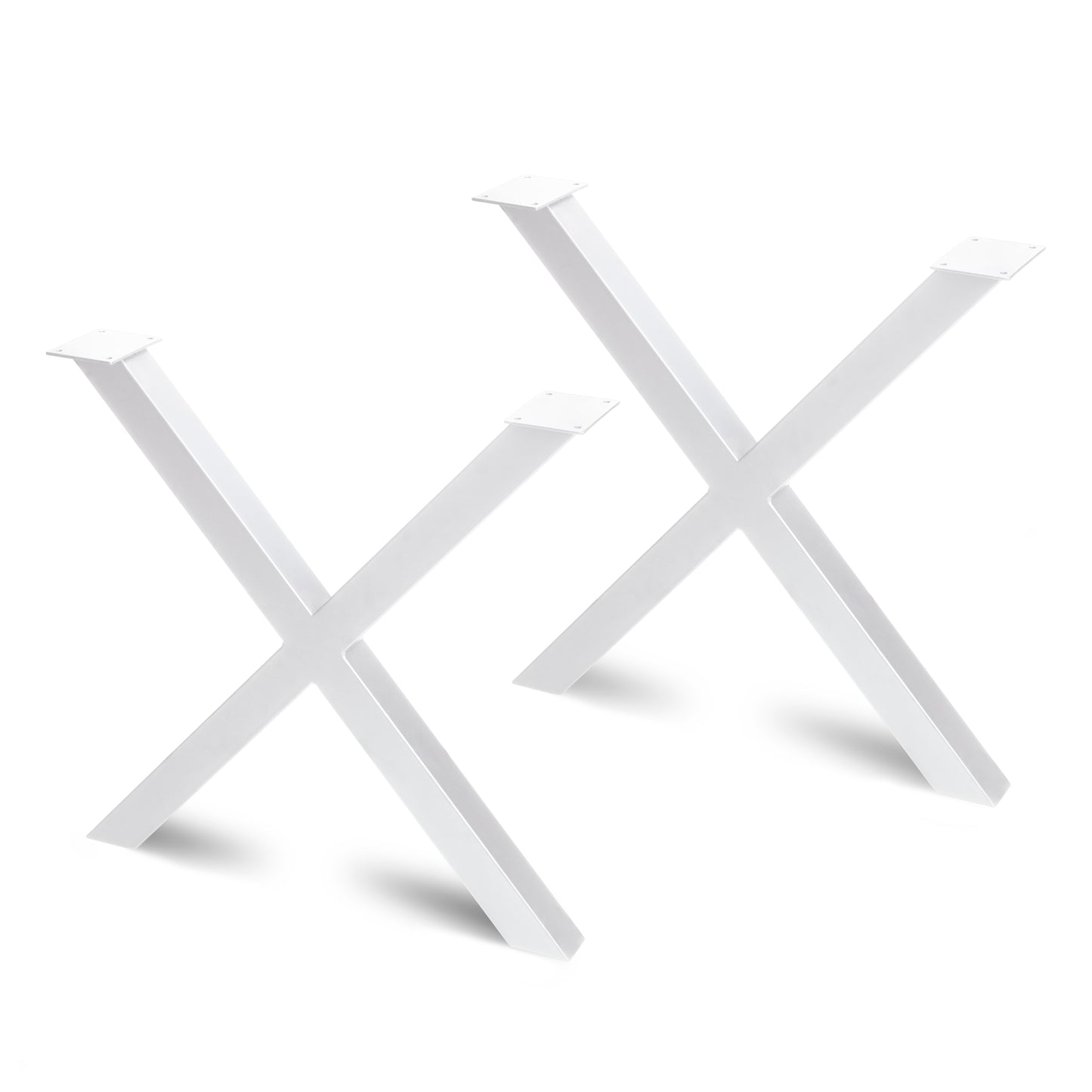 Emuca Set di gambe per tavolo Cross, larghezza 695mm, Acciaio, Verniciato bianco